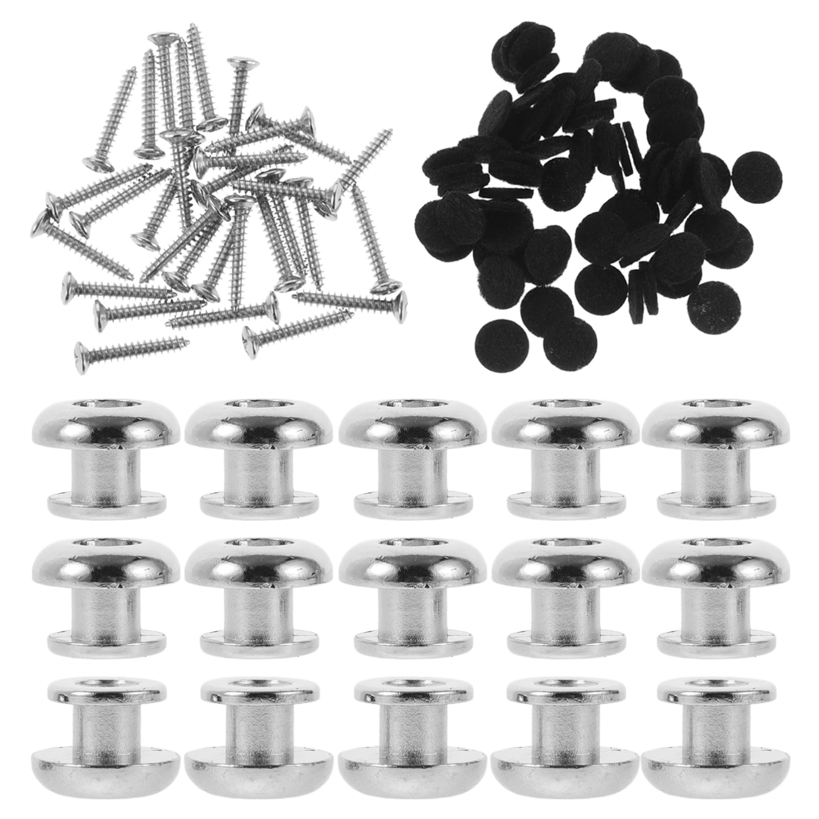 Toyvian Guitar Strap Lock Buttons Set 30pcs Acoustic Guitar Strap Buttons Black Guitar Strap Locks Felt Pads
