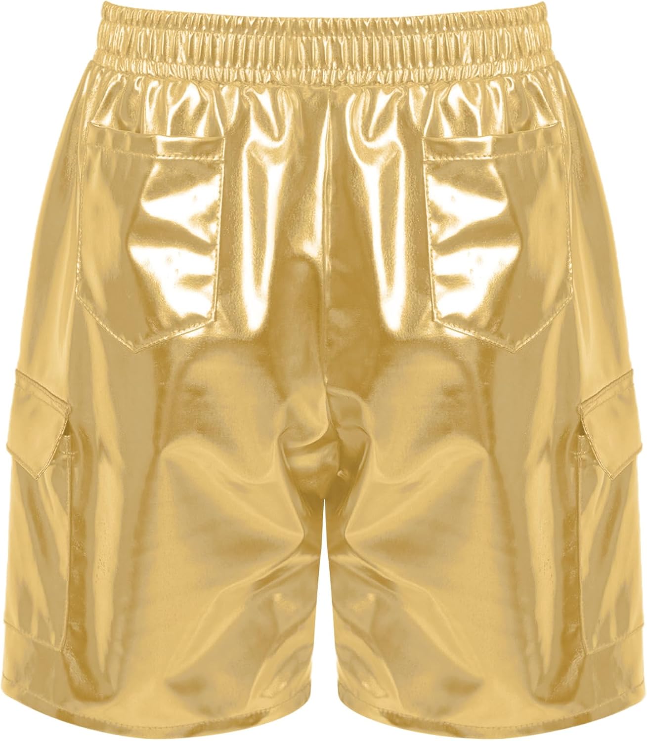 FEESHOW Kids Girls Shiny Metallic Hip Hop Jazz Ballet Dance Shorts Hot Pants Athletic Gymnastics Shorts Tumbling Bottoms