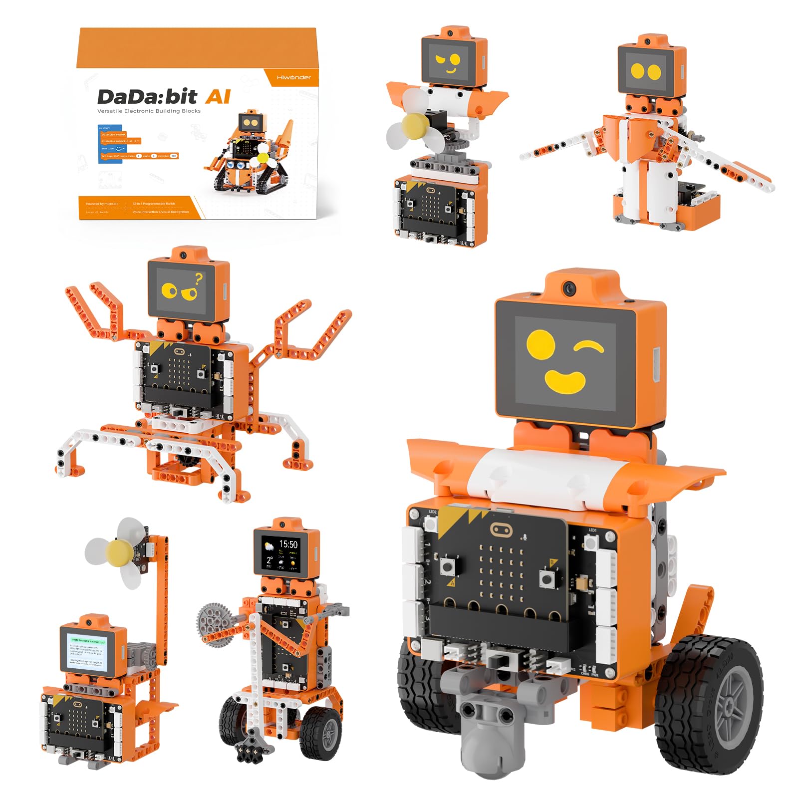Robot Building Kit STEM Education AI Vision Voice Control Graphical Coding