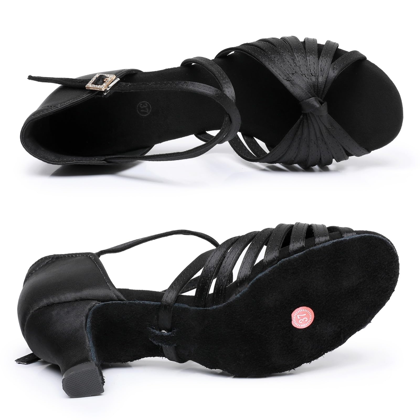 Rosefinch Zapatos de Baile Latino para Mujer Zapatos de Baile de salón Zapatos de Baile de práctica Profesional Tacón de 5/7cm 34-43EU