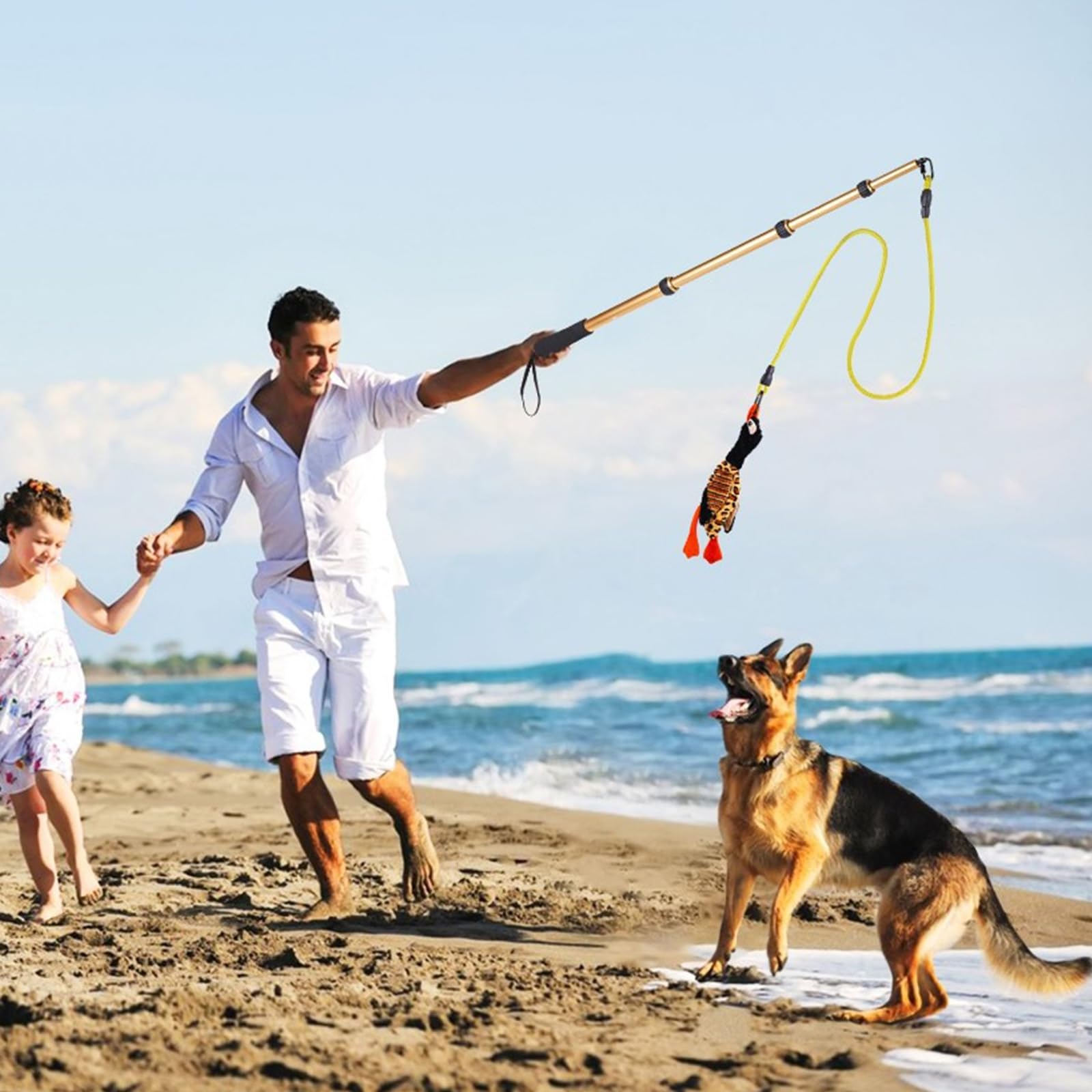 Teaser per cani espandibile in lega di alluminio resistente, facile da riporre, portatile e multifunzionale ovunque