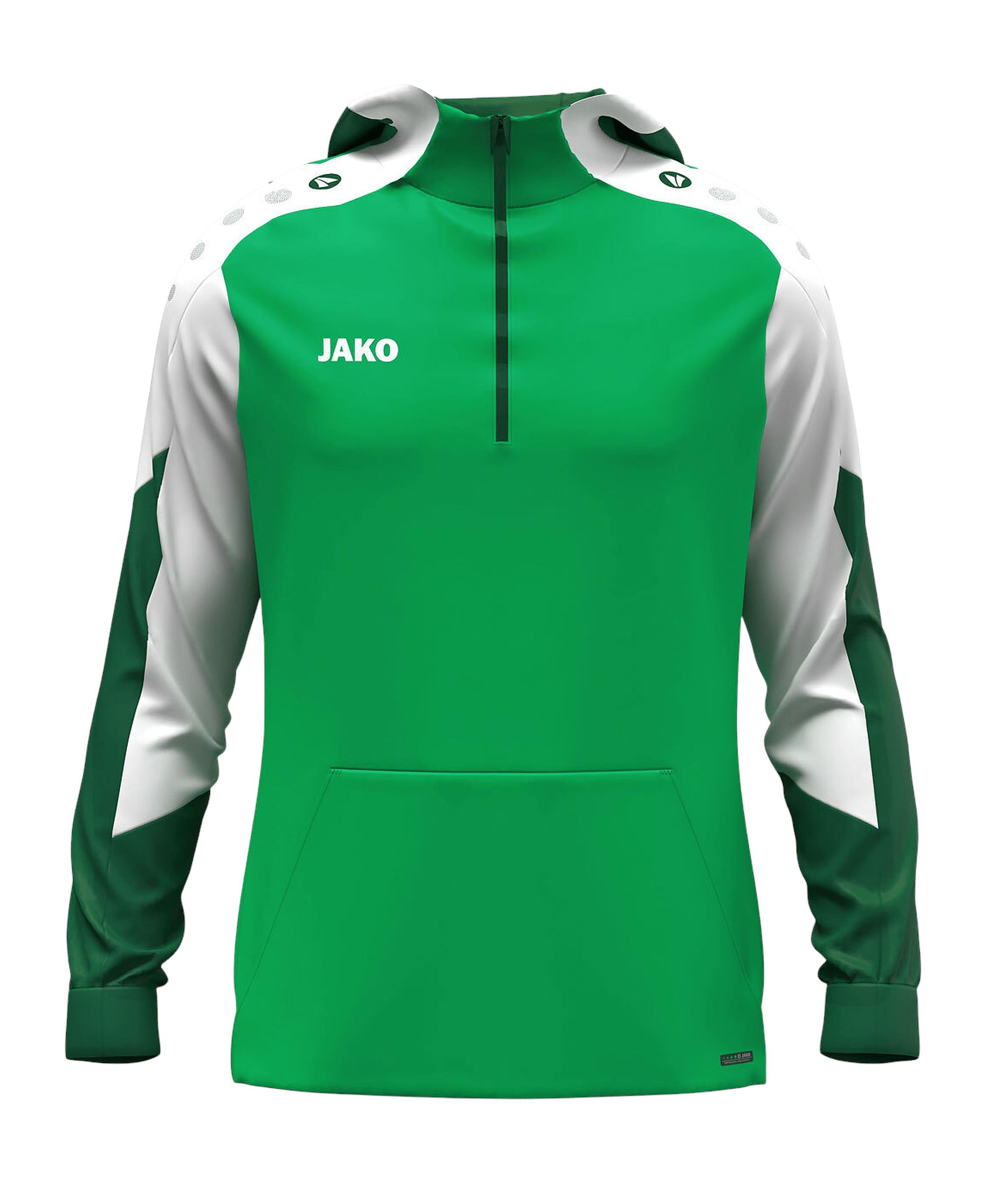 JAKO Unisex Zip-Hoodie Dynamic, grün/weiß/dunkelgrün, 3XL