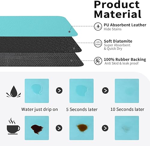 Miniatura 2 de Tapete de café  Tapete de barra de café para encimeras, accesorios de barra de café para colocar debajo de la cafetera de café expreso, tapete