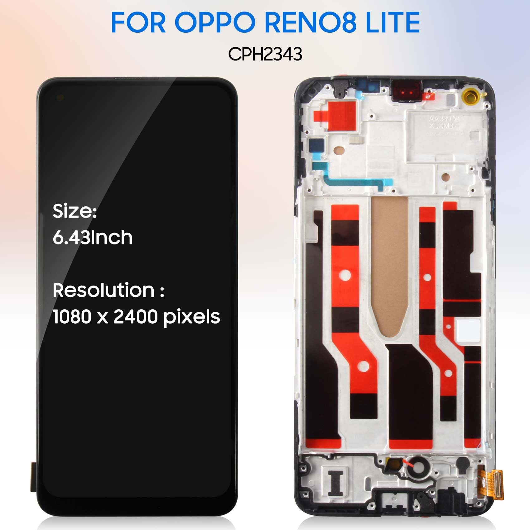 Display Für Oppo Reno 8 Lite CPH2343 LCD OLED Touchscreen Glas