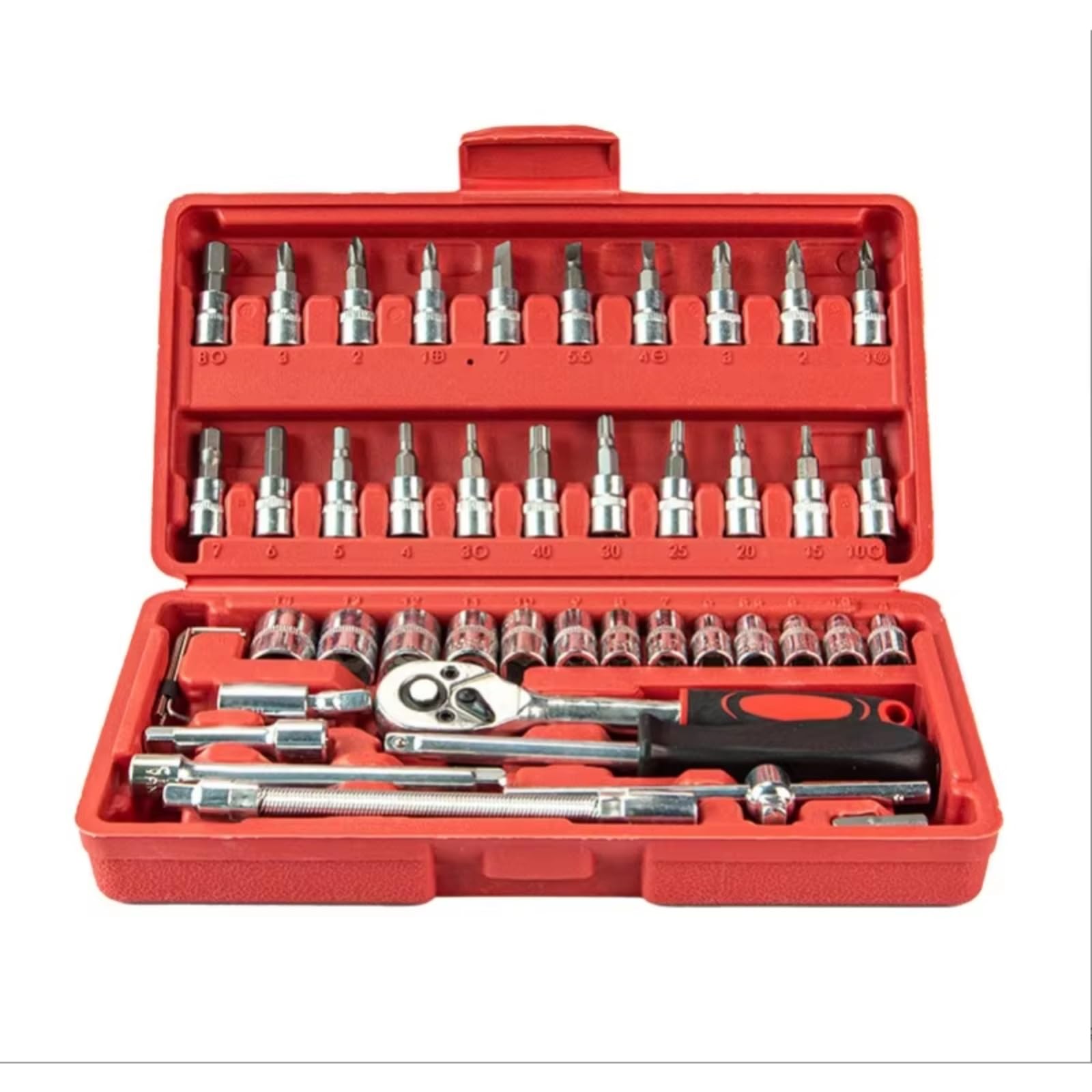 Maletín herramientas multiusos Juego Herramientas Reparación Combinación Llaves Trinquete Mantenimiento Automotriz Juego Herramientas Reparación Enchufes Montados En Vehículos 46 Piezas