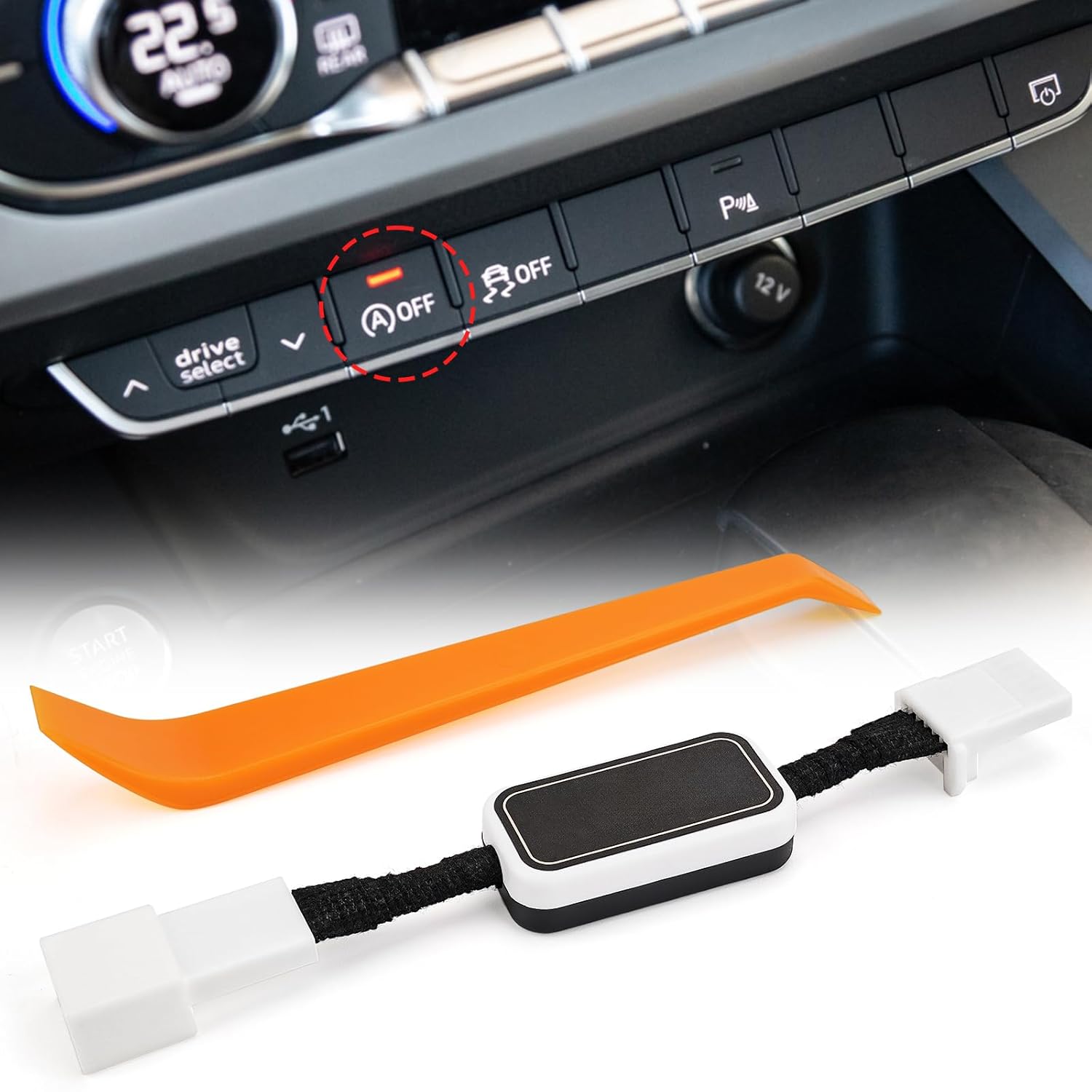 Auto Start Stop Eliminator for 2020-2024 Toyota Highlander, 2022-2024 Tundra TDA3, 2023-2024 GR Corolla, Autostop A-Off Delete Device Harness Waterproof Automatic Stop Start Delete Cable