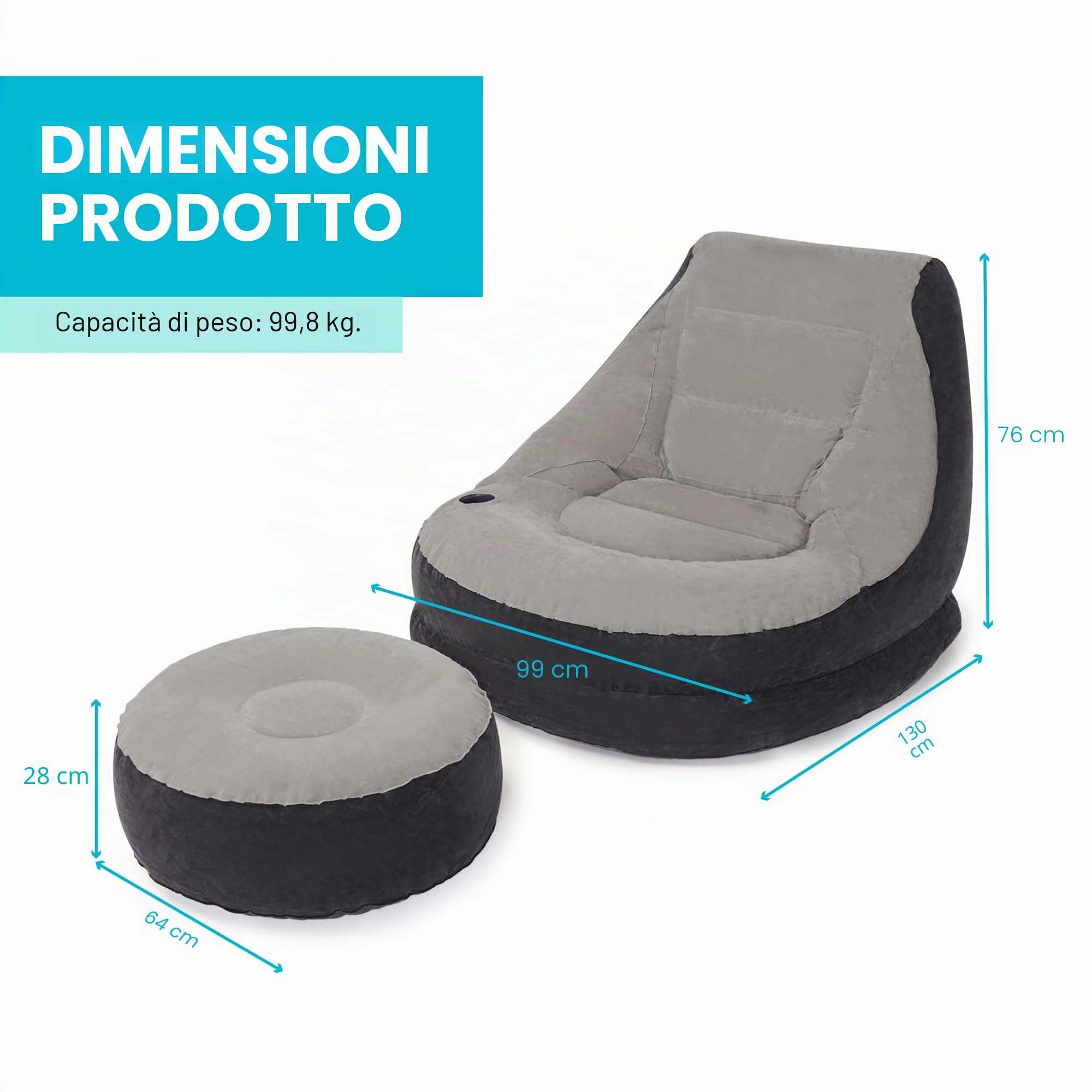 Intex Inflatable Ultra Lounge with Ottoman