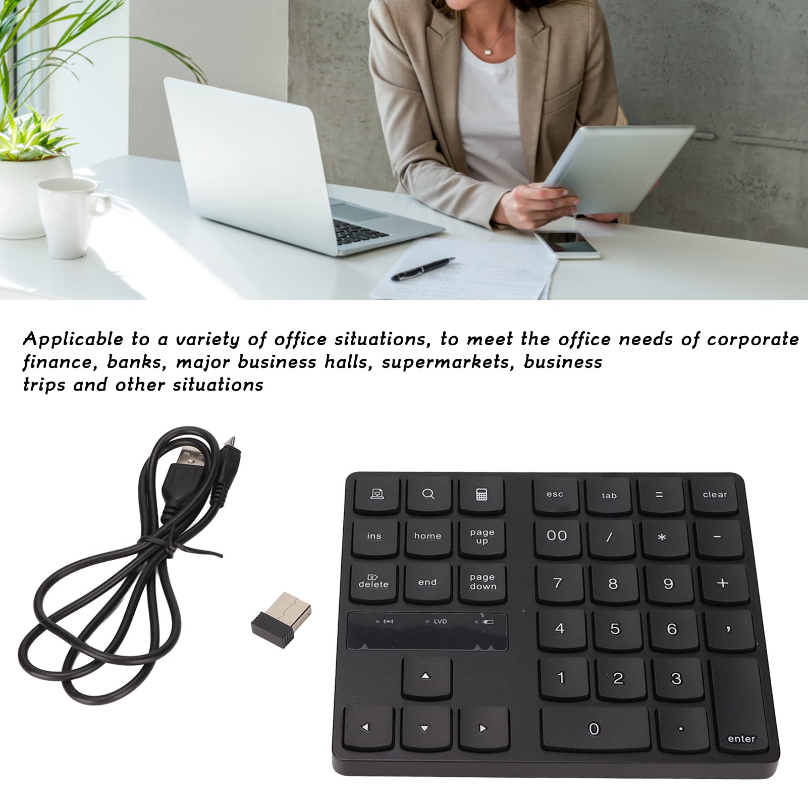 Bluetooth-numeriek Toetsenblok, 35 Toetsen Draadloos Numeriek Toetsenbord Draagbare Slanke Bluetooth Numpad Voor Laptop