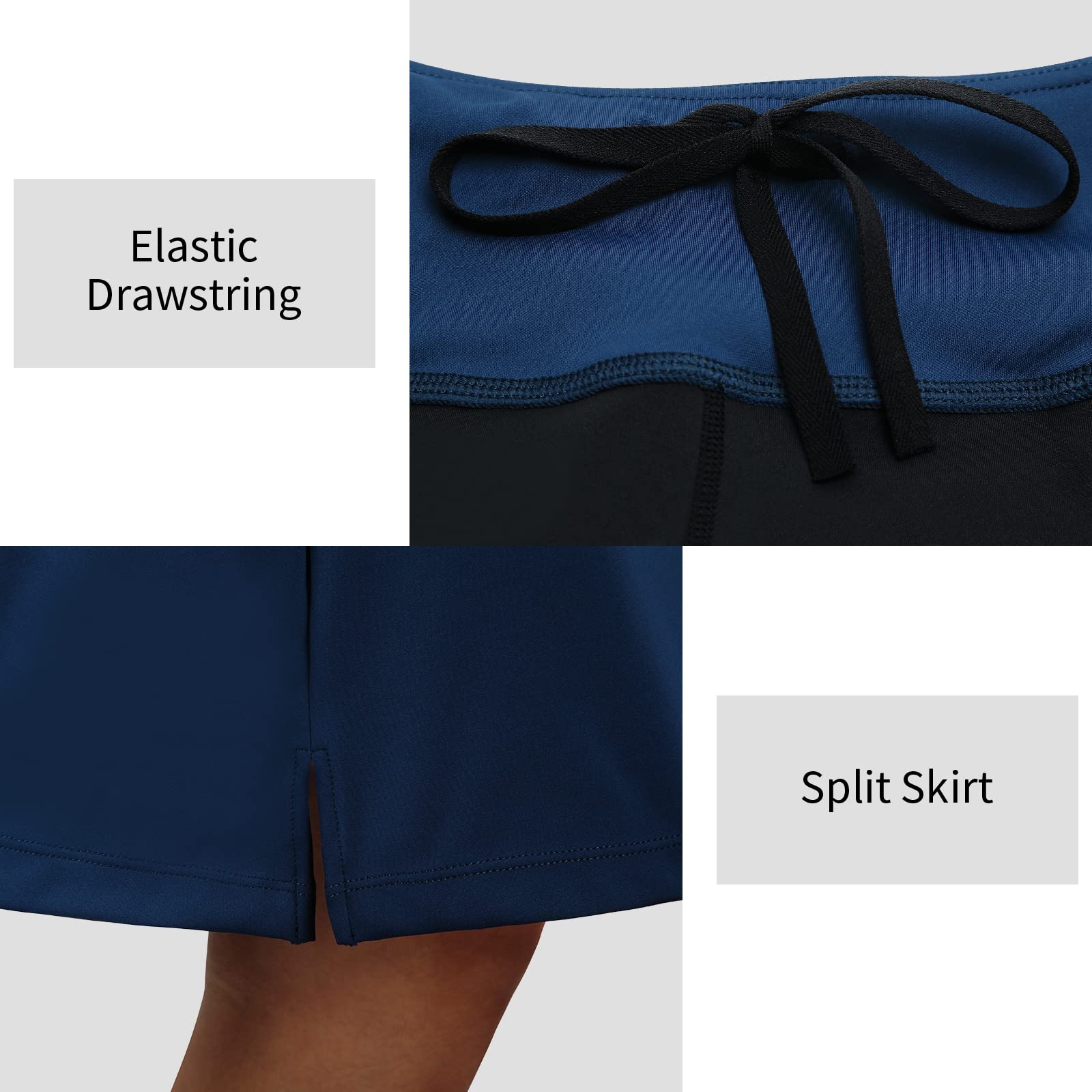 ANIVIVO Leggings largos hasta la rodilla para mujer, leggings capris con falda de cintura alta