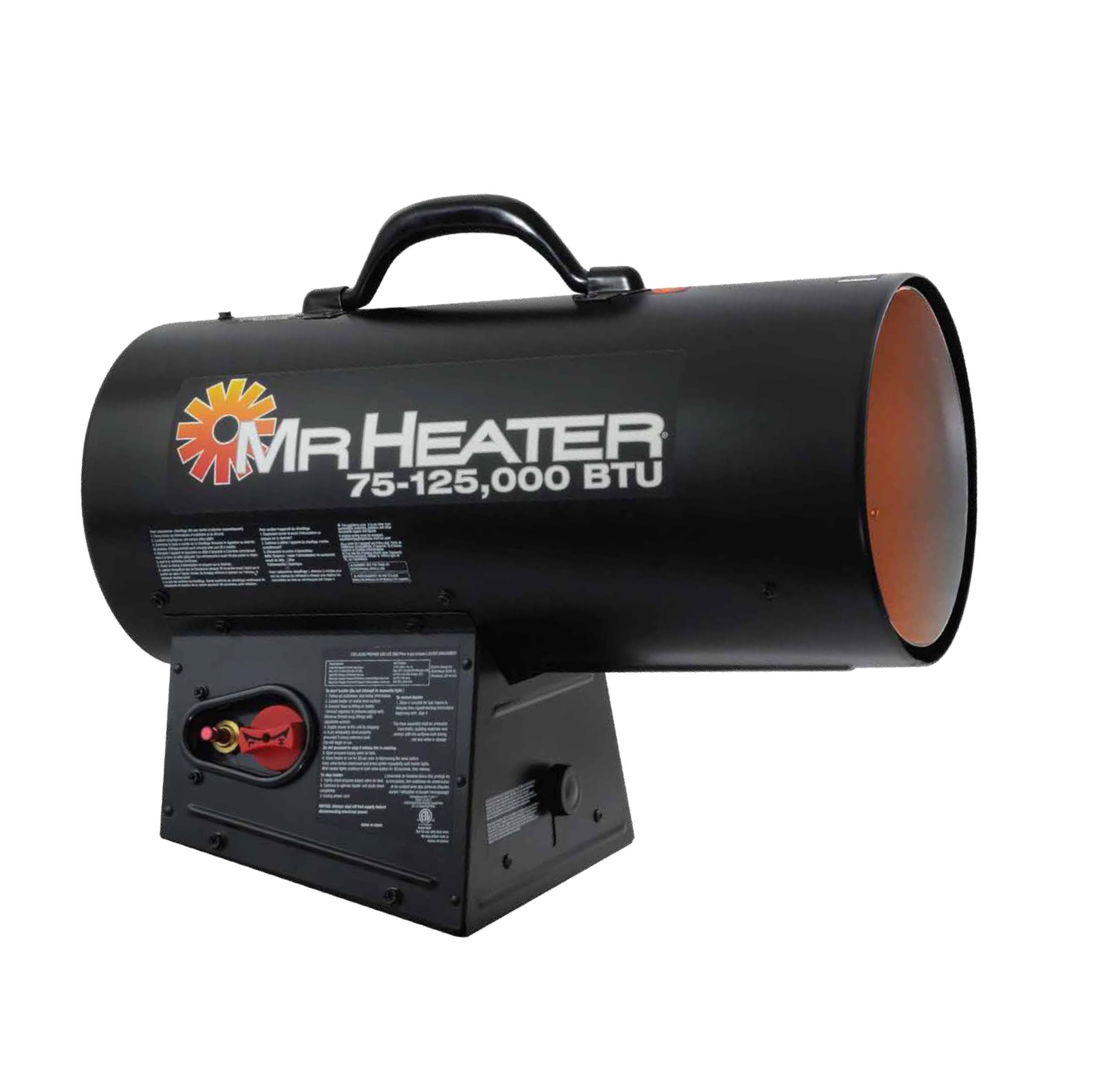 Mr. Heater MH125FAV 125,000-BTU Forced-Air Propane Heater, Black