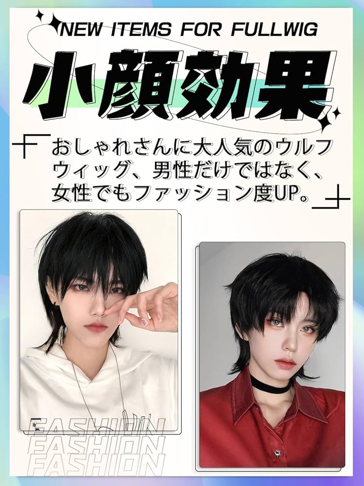 Amazon.co.jp: Villo ウィッグ メンズ ショート 黒髪 男装 短髪