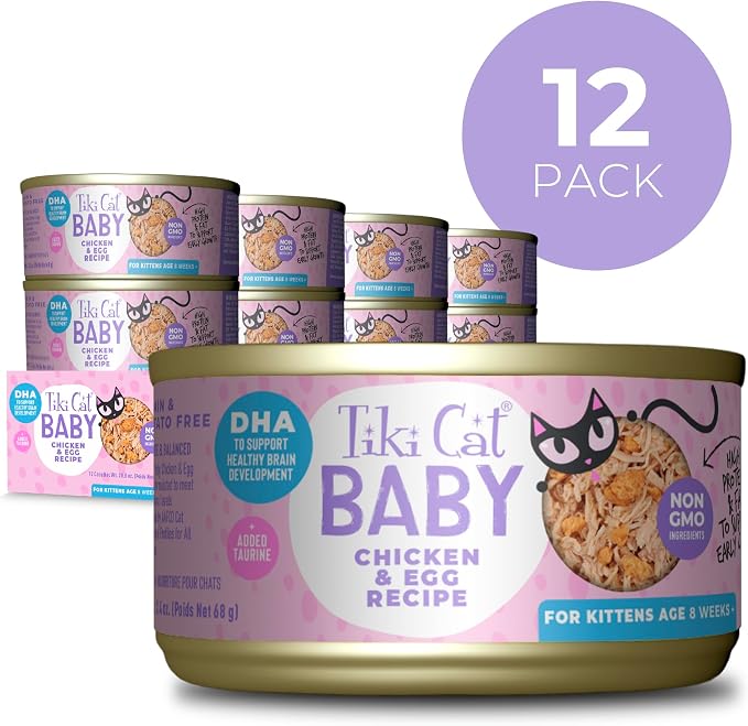 Tiki Cat Baby Pollo y Huevo comida húmeda para gatitos miniatura 2