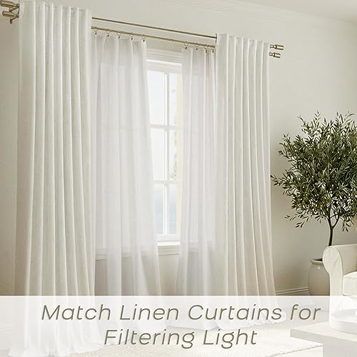 Miniatura 103 de KOUFALL Cortinas transparentes de lino de 90 pulgadas, cortinas para Sala Modernas 2025 De Lino Elegantes, cortinas personalizadas con pestaña