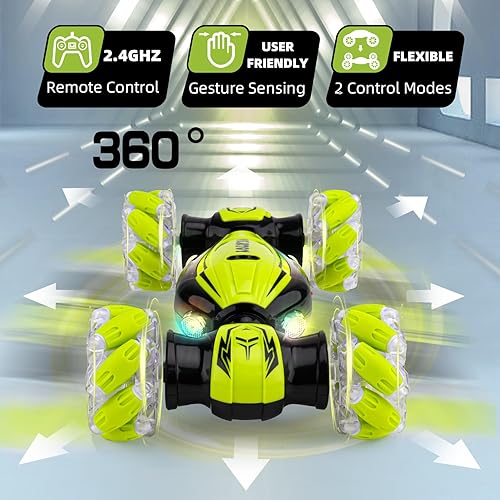 Miniatura 7 de VERTOY Juguetes de autos RC con detección de gestos para niños, 4WD 2.4GHz, control remoto, con música ligera, las mejores ideas de regalo para