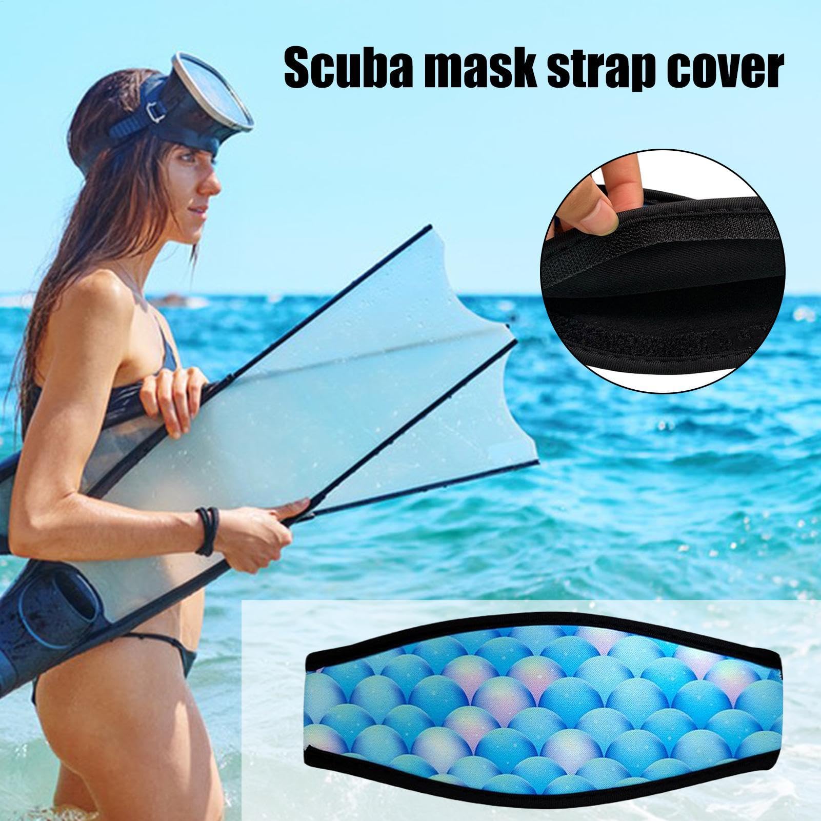 Generico Copertina Di Cinturino Per Maschera Per Immersione In Neoprene | Slap Cingle Hair Protector Wrap Gear, Per Lo Snorkeling Da Nuoto, Protezione Per Corda Occhiali Per Piscina All'aperto Beach