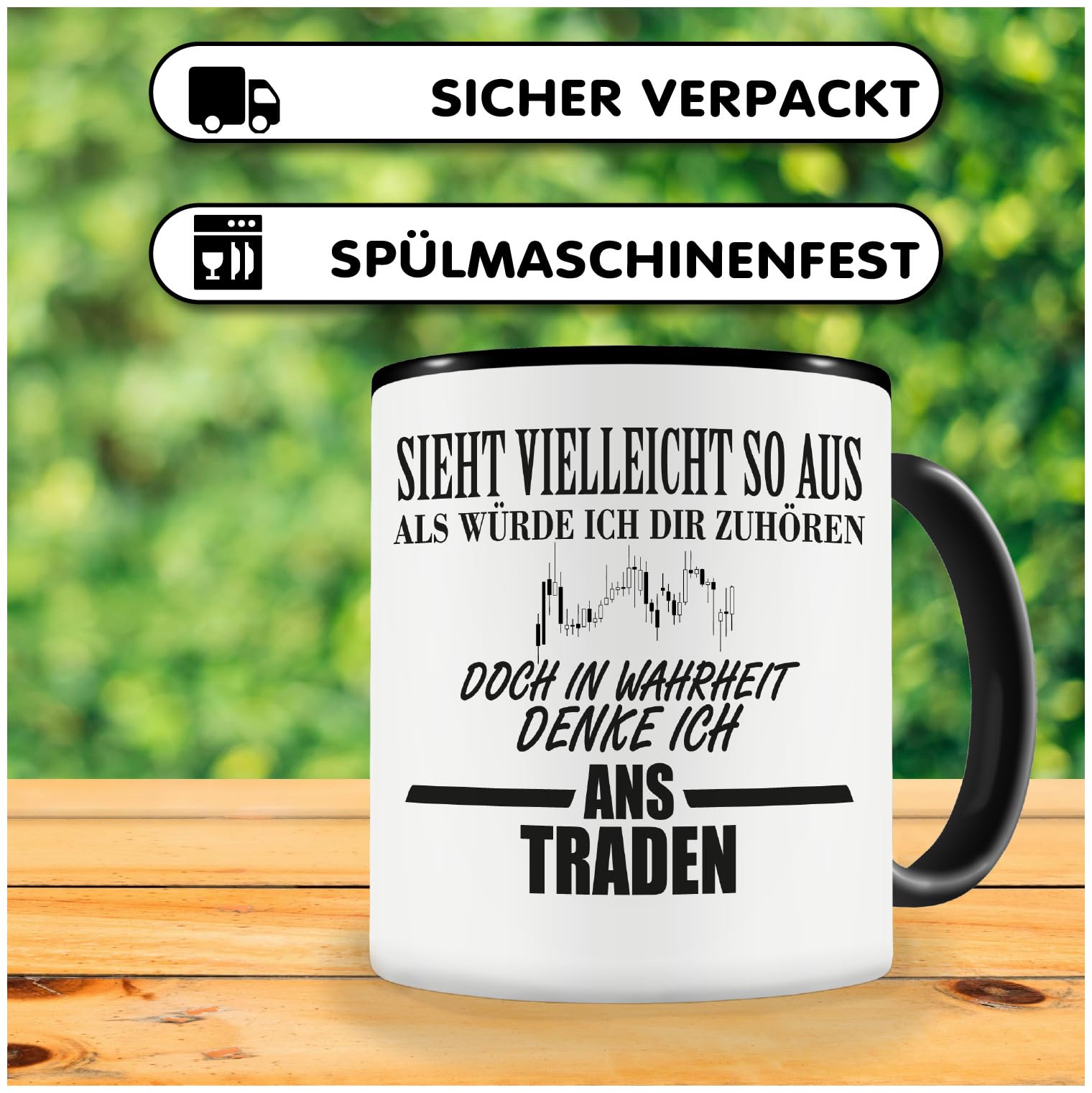Samunshi Tasse 'Ich Denke An Schafe' - Neon Gelb, 300 Ml, Keramik, Mikrowellen- & Spülmaschinenfest - Lustige Geschenkidee