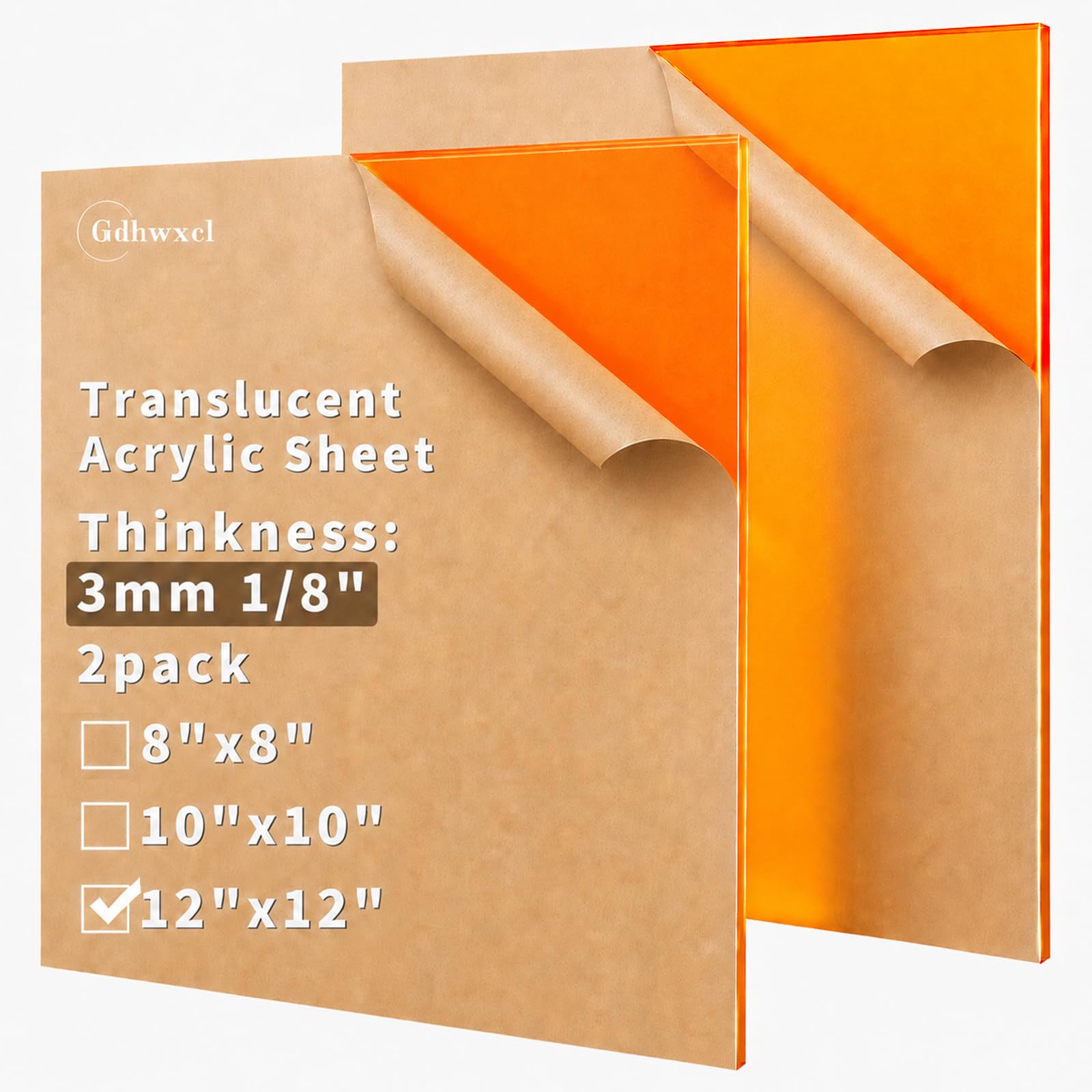 Translucent Acrylic Sheets - 2 Pack for Crafts & DIY -13 Translucent Acrylic Sheets - 2 Pack for Crafts & DIY -13