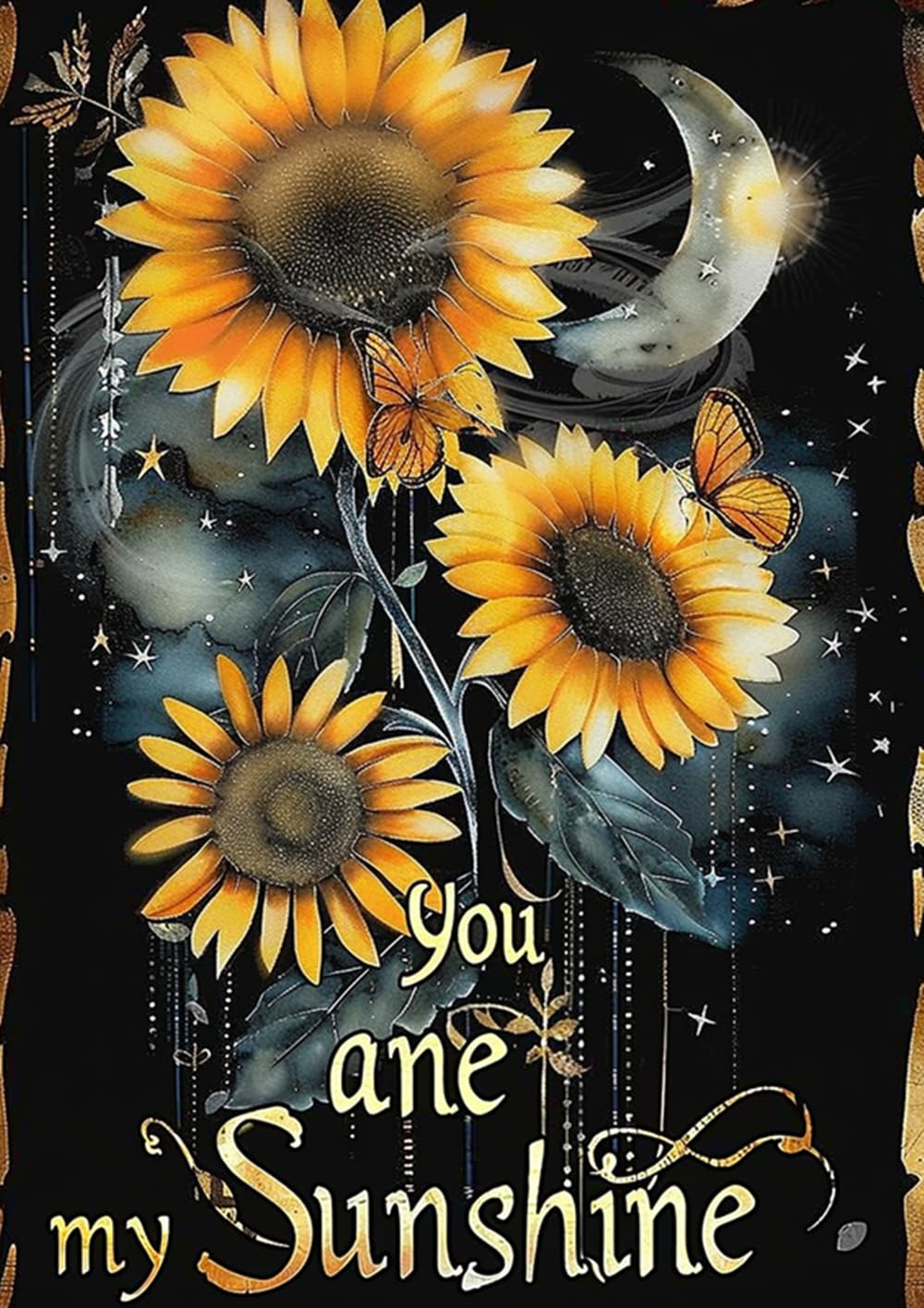 MaiYiYi Dream Catcher Diamond Painting Kit, 5D Full Round Drill You are My Sunshine Paint with Diamond, Wind Chimes Sunflower Diamond Dots Art for Adult Beginners Home Wall Decor (12 x 16 inches)