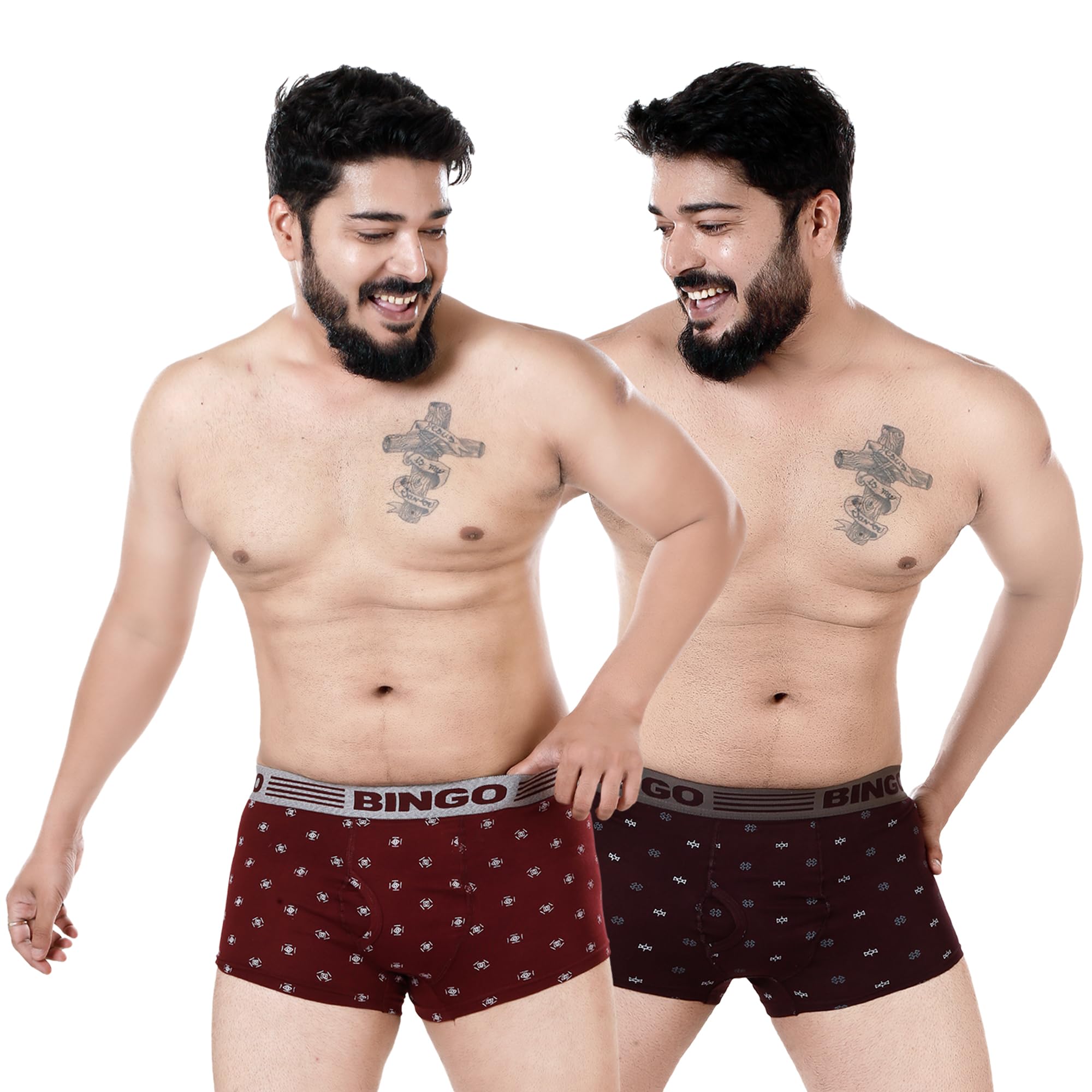 asli sona axis Bingo Men’s Printed Semi-Long Trunks | 100% Combed Cotton, Soft & Breathable Underwear, Comfortable for Men-picture-46