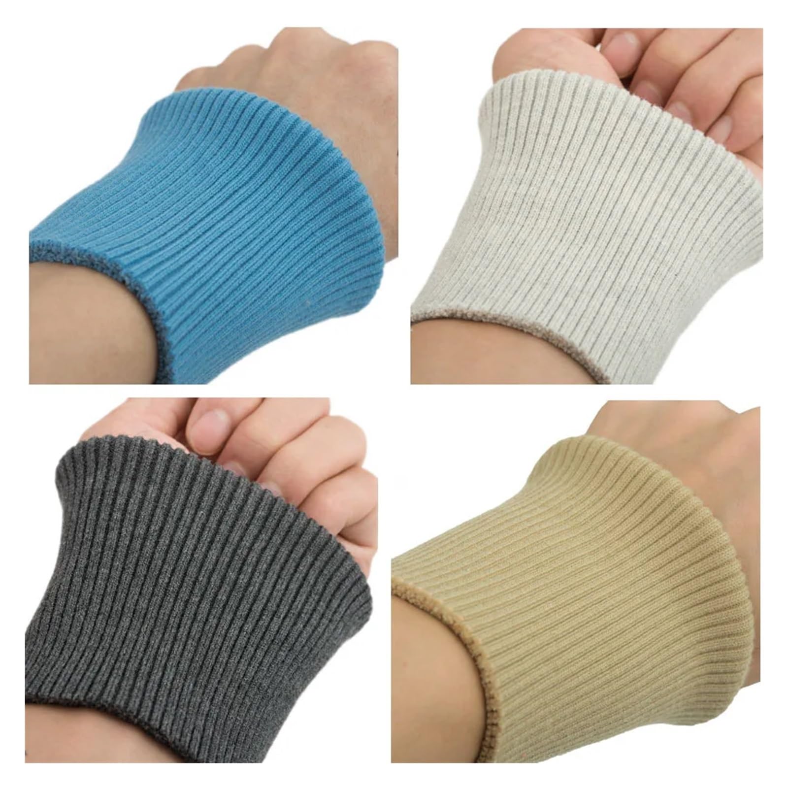 Puños elásticos con canalé Par de puños de Punto elástico, Ropa Recortada, Chaqueta, Abrigo, puños Gruesos elásticos de algodón, 1 par de 3,54 Pulgadas de Ancho(Black)