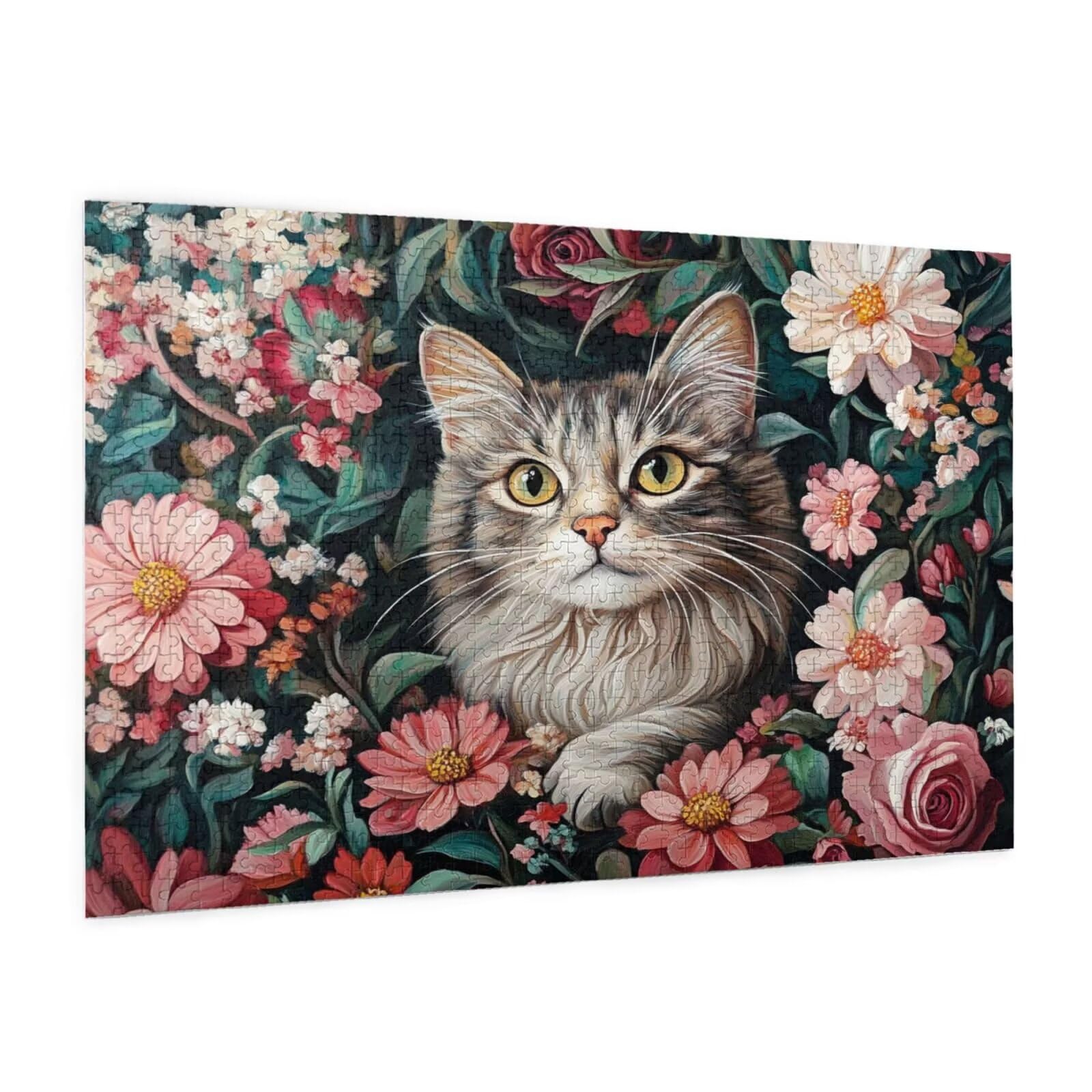Puzzle kot, 6000 elementów, puzzle kwiatowe dla dorosłych, z pudełkiem na prezent, "zrób to sam", duże drewniane puzzle dla dorosłych, gra zręcznościowa dla całej rodziny, prezenty dla kobiet, 105 x