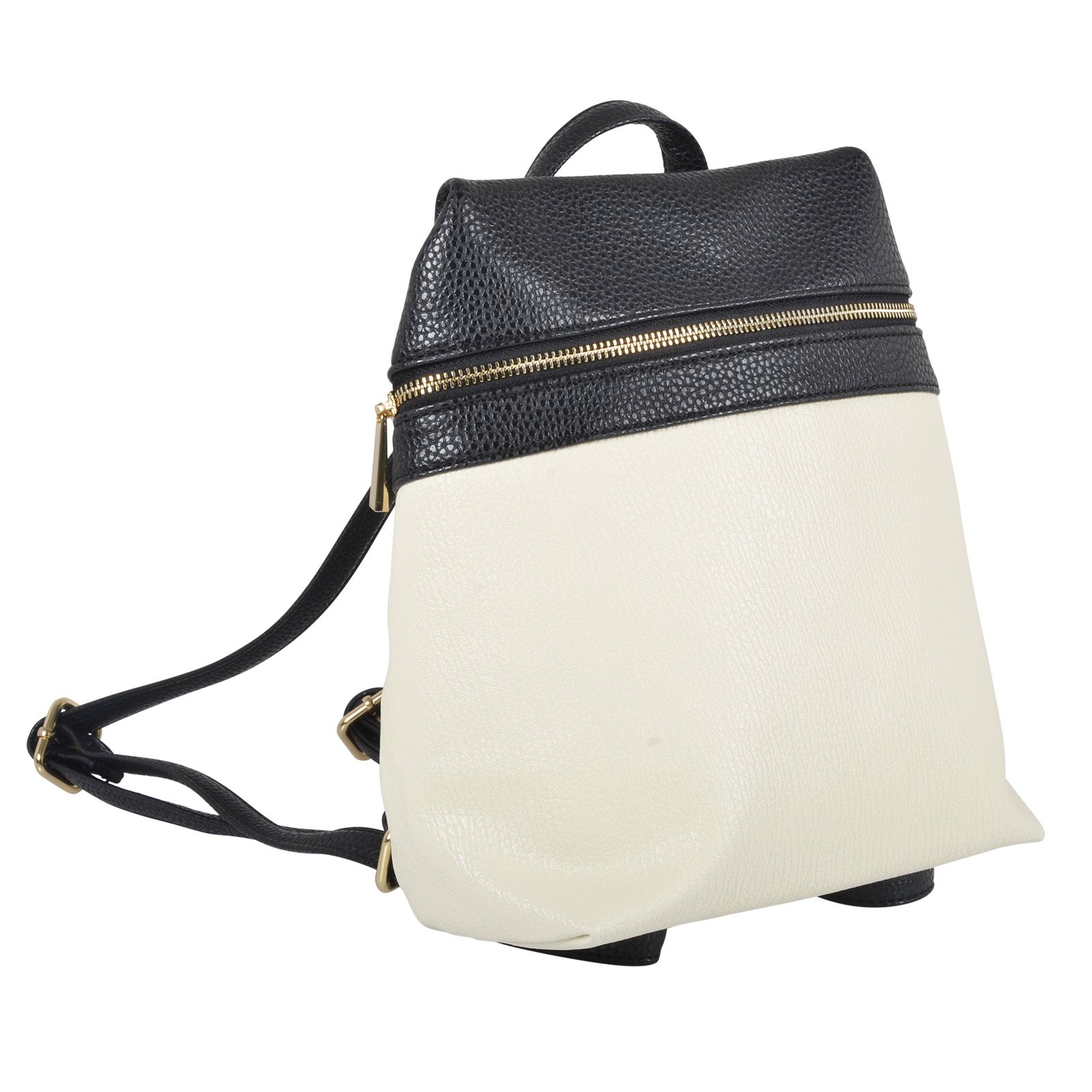 Paparazzi Womens Backpack Nevada Design Cream Black Soft PU Leather Casual Daypack Comfortable Practical Fully Lined Travel Bag For School College Work Office Adjustable Straps Handbag