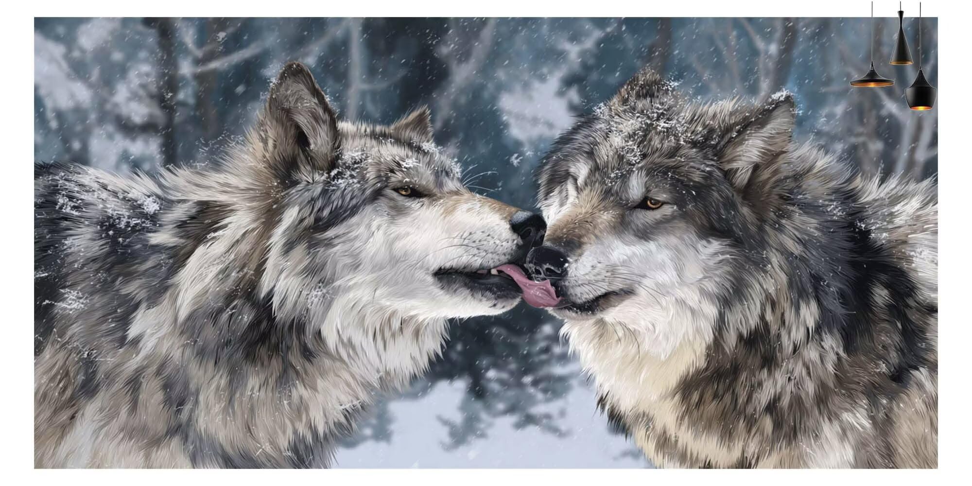Diamond Painting Couple Diamond Painting Adulte XXL 60x120cm, 2026 New DIY Peinture Diamant Loup 5D Strass Point de Croix Canvas Broderie Gem Art Tableau Peinture Numero Adulte,Décoration Maison Z-P6