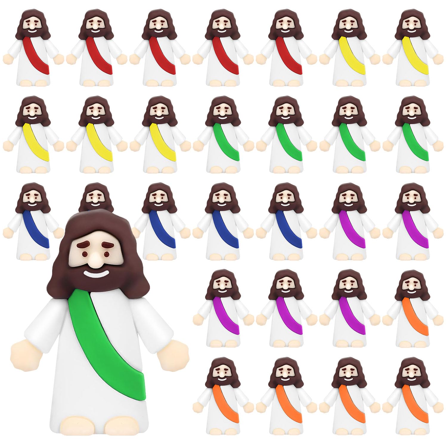 SHIFANQI Little Jesus Figures, 30 Pack Mini Jesus Figurines in Bulk, Small Pocket Jesus to Hide and Seek, Tiny Christ Savior Religious Party Favors for Easter Church Sunday Baptism Gifts