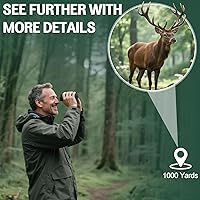 Vista 13 de Prismáticos de alta potencia plegables Aurosports 10 x 25, con luz débil, visión nocturna, clara observación de aves, ideal para deportes al aire