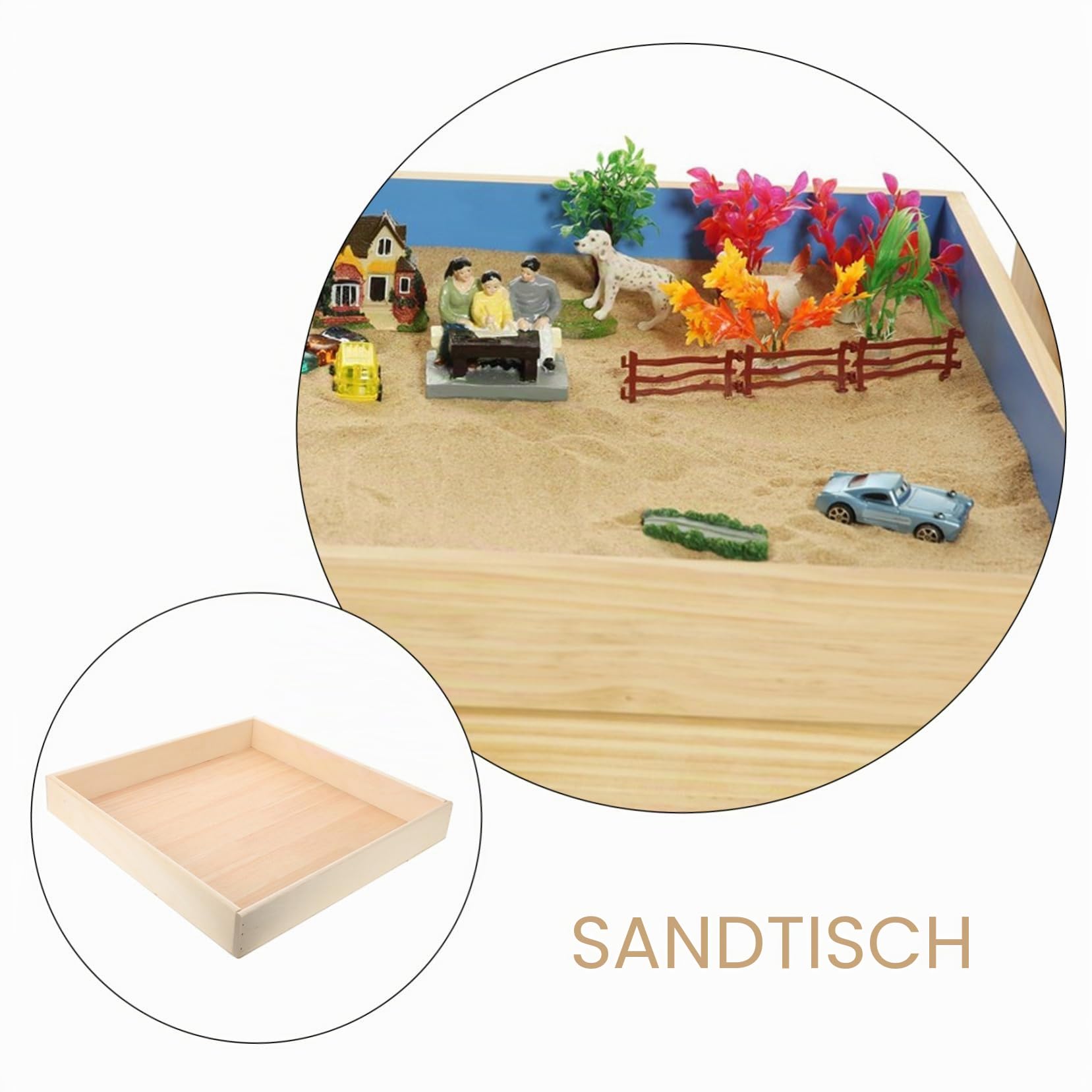 Kinderspielzeug Sandkasten, Tragbar, Beige, für Drinnen | Kindersandkasten, Aufbewahrungsbox, Rechteckige Form, für Kinder, Innen und Außen