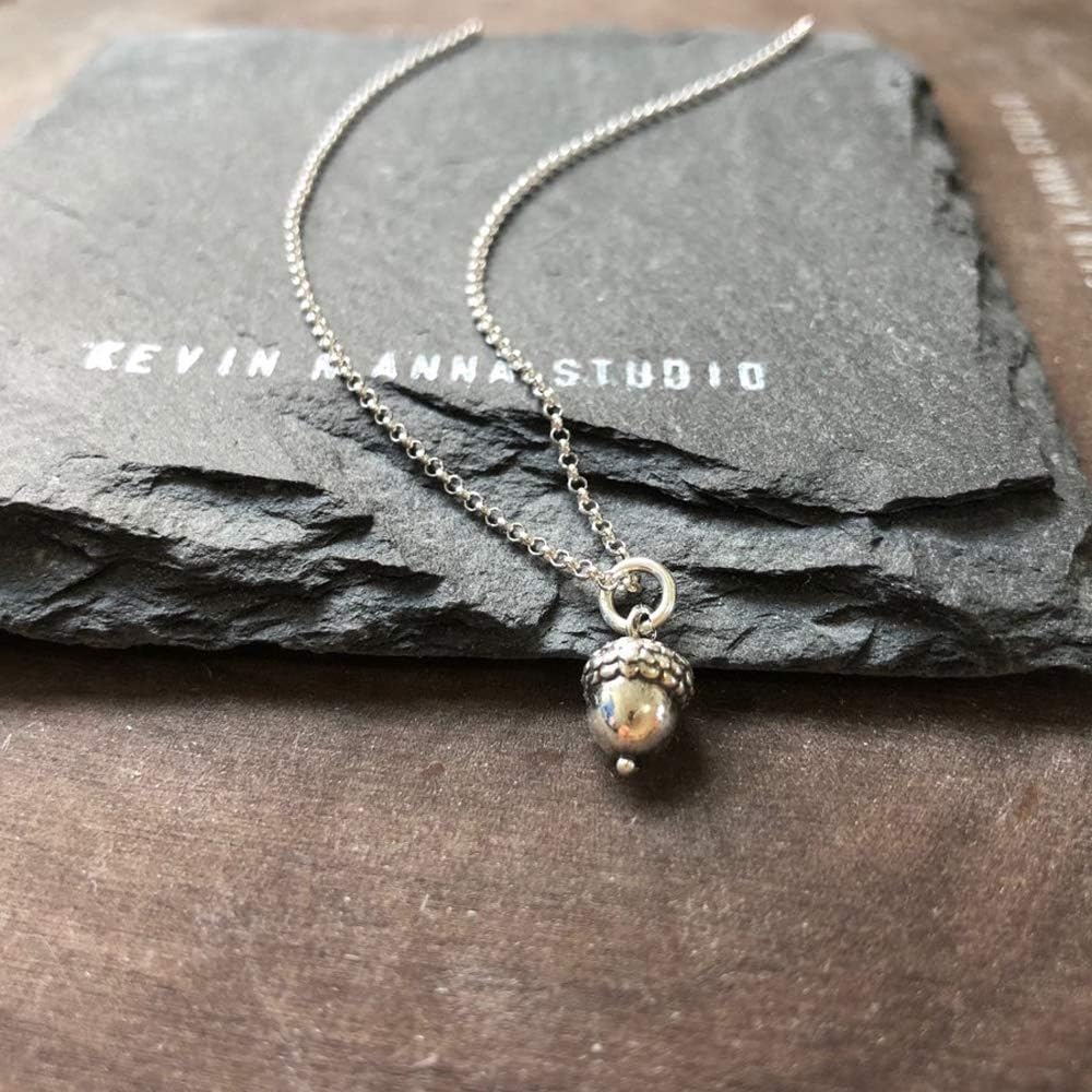 KEVIN N ANNA Sterling Silver 3D Petite Acorn Charm Necklace, 16" - Image 6