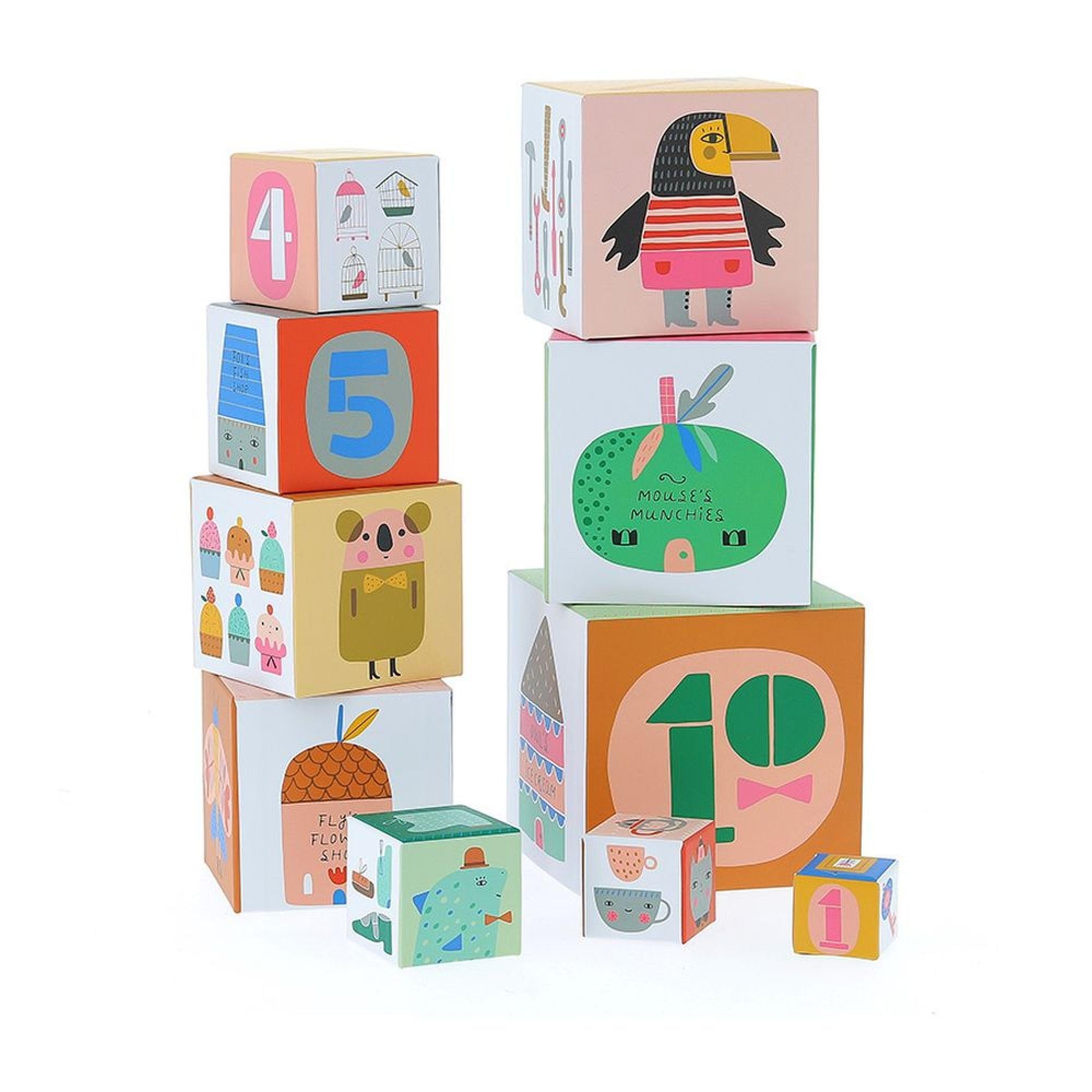 Vilac, Stacking Tower by Suzy Ultman, Montessori Toys, Educational Toddler Toys, Kid's Montessori, Motor Skills Development - Image 3