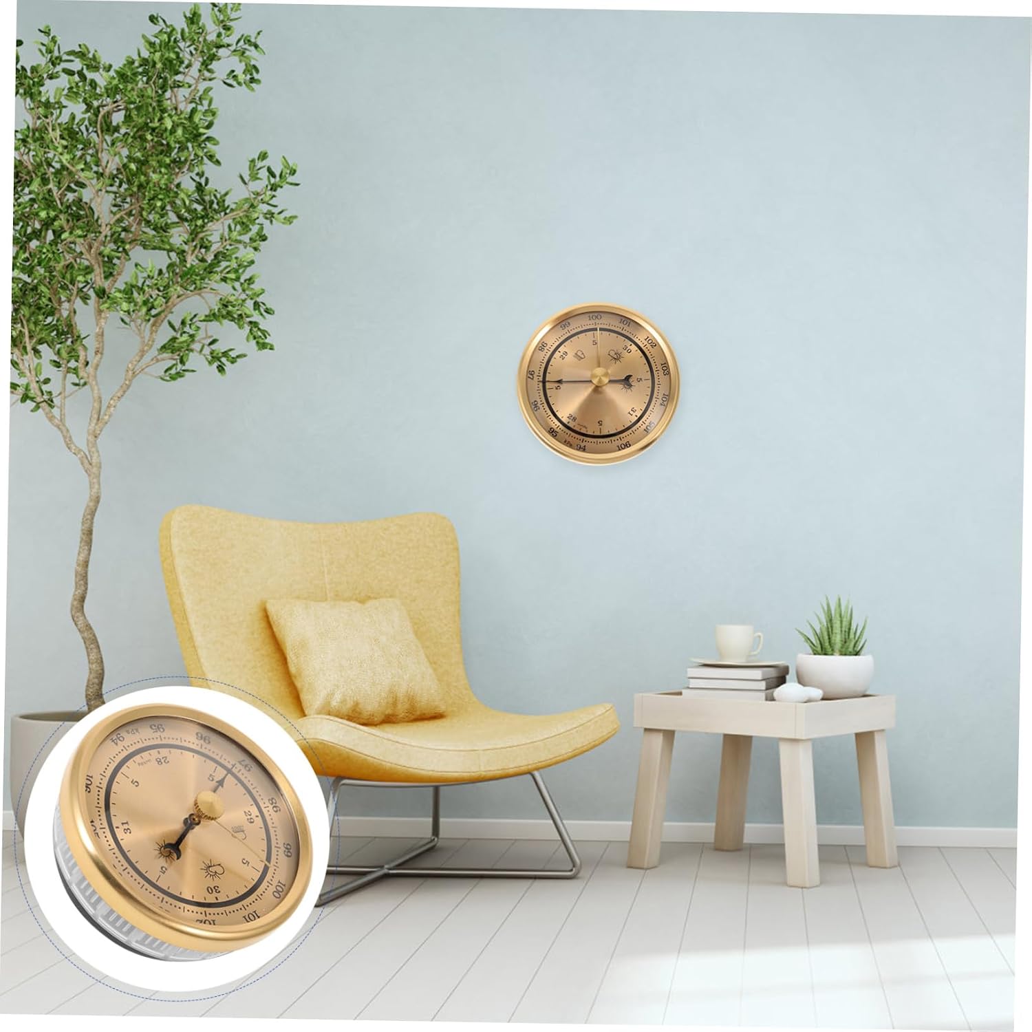 Portable Barometer Dial Design Multi-use Air Pressure Gauge for Home Accurate Weather Indicator and Hygrometer for Indoor Use Easy to Read Display