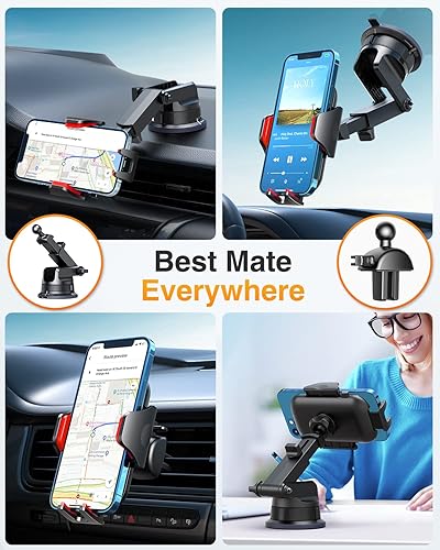 Miniatura 5 de VANMASS Versión Pro Soporte Universal de Teléfono para Coche Super Ventosa Soporte de Teléfono para Salpicadero, Soporte de Teléfono para Parabrisas