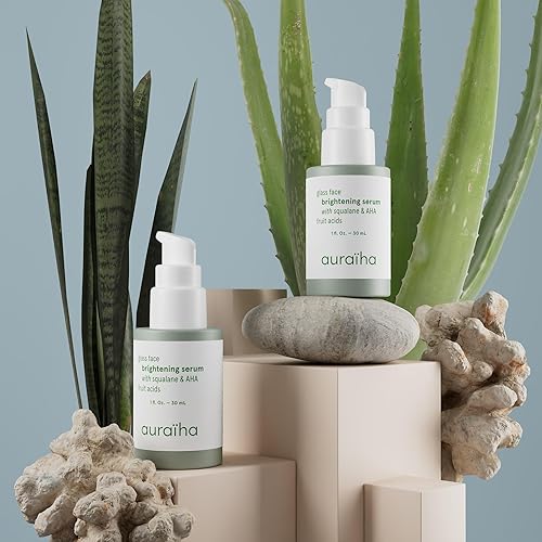 Miniatura 3 de Auraiha Glass Face Brightening Serum - Con escualano y ácidos frutales AHA - Adecuado para pieles sensibles - Vegano, libre de crueldad, sostenible