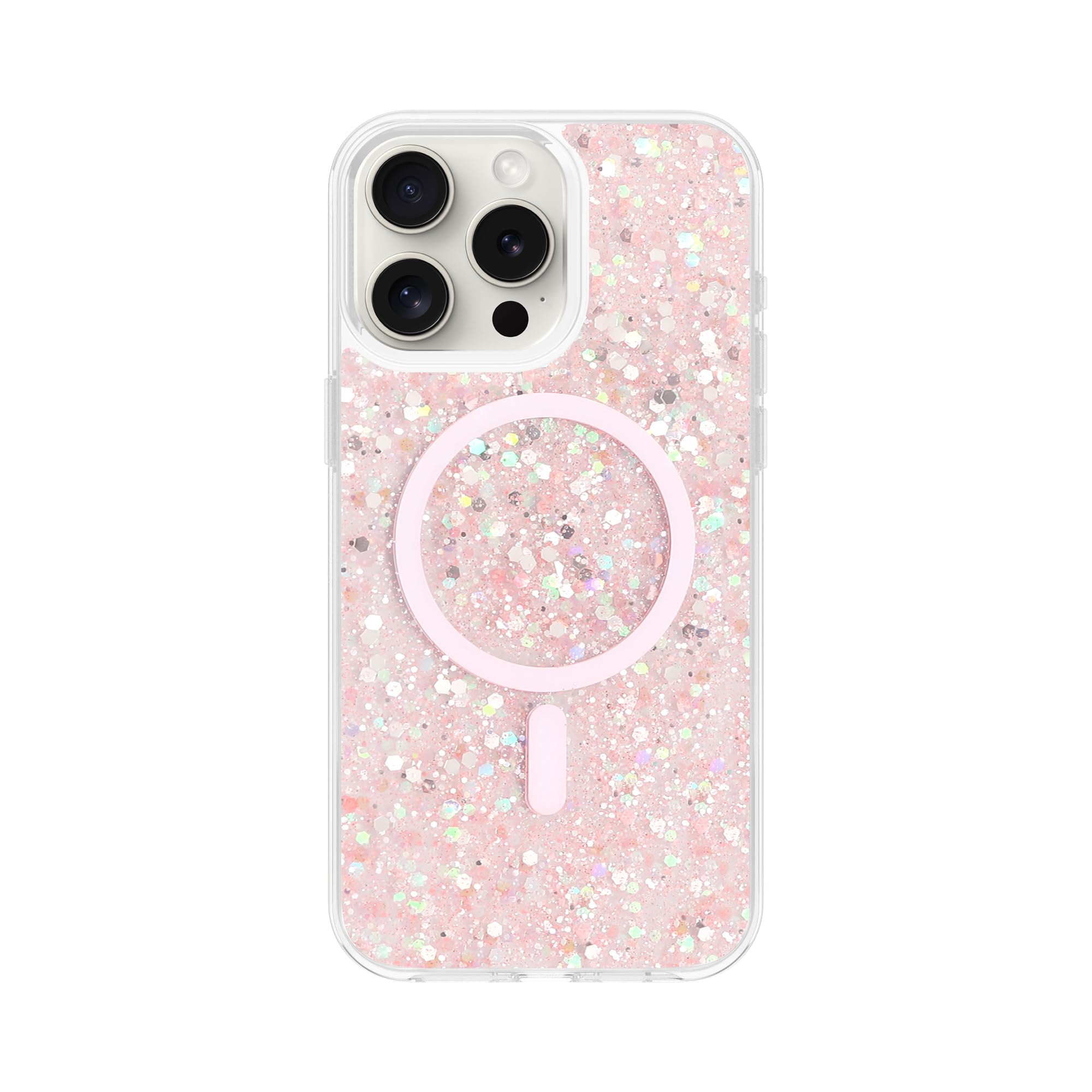 QOVOC for iPhone 13 Pro Max Case, Clear Glitter MagSafe Compatible, Bling Sparkly Girly Case for iPhone 13 Pro Max, Magnetic Protective Phone Cover,