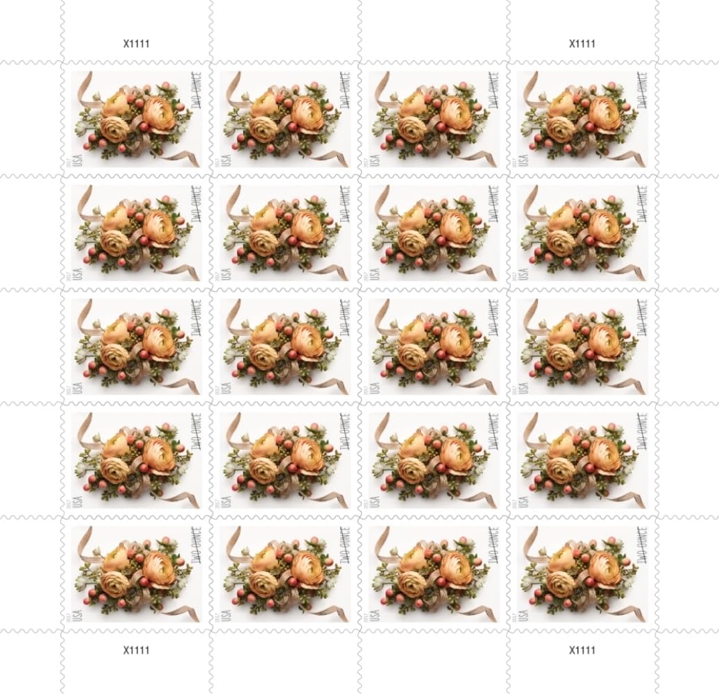 Celebration Corsage Stamps with 20 USPS Forever First Class (60ml) Sheet of 20