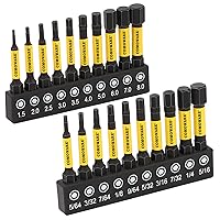 Vista 1 de COMOWARE Allen - Juego de brocas hexagonales, puntas magnéticas, liberación rápida, 20 piezas