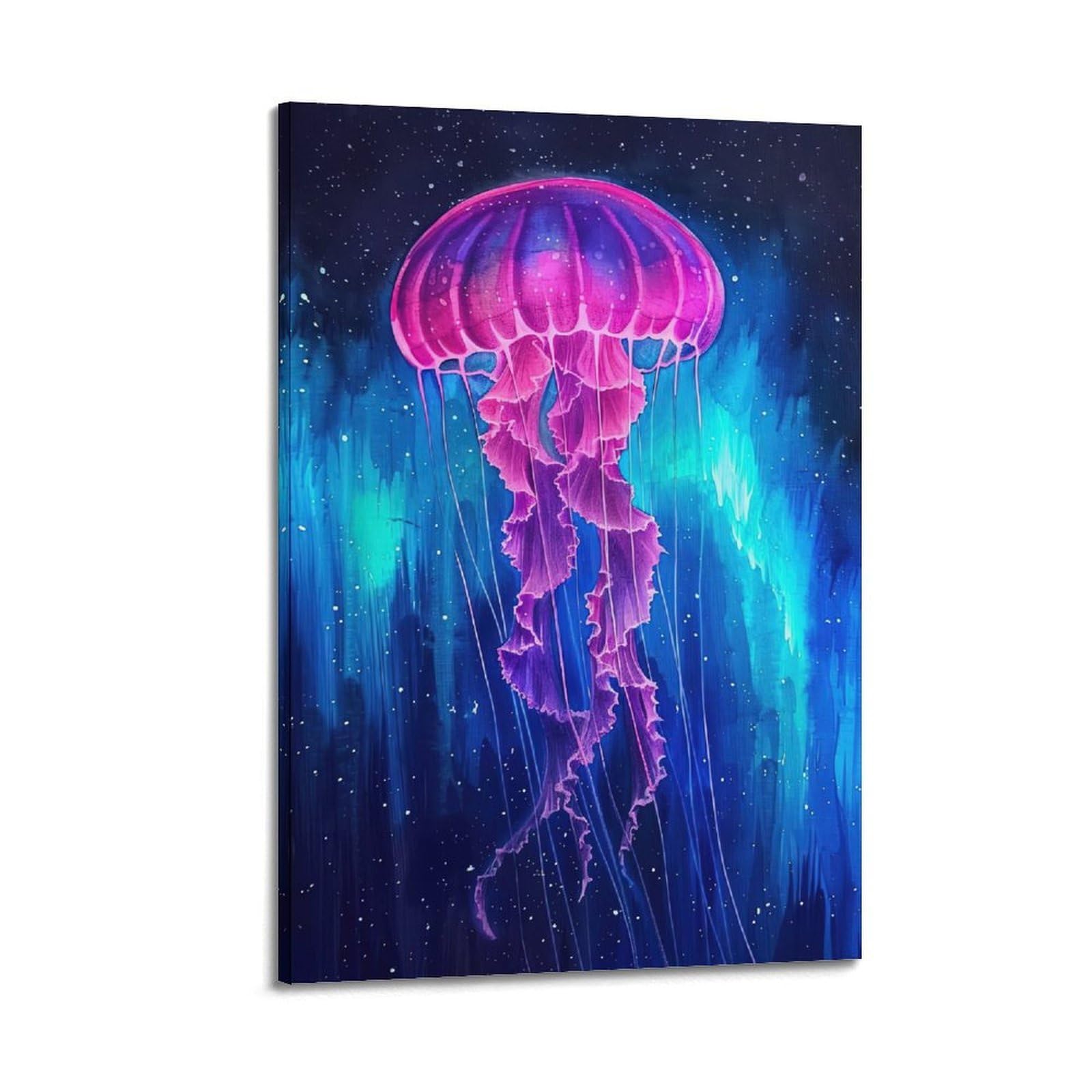 WPHSFX Marine Animal Poster Starry Sky Jellyfish Poster Decorative Painting Canvas Wall Posters And Art Picture Print Modern Family Bedroom Decor Posters 20x30inch(50x75cm)