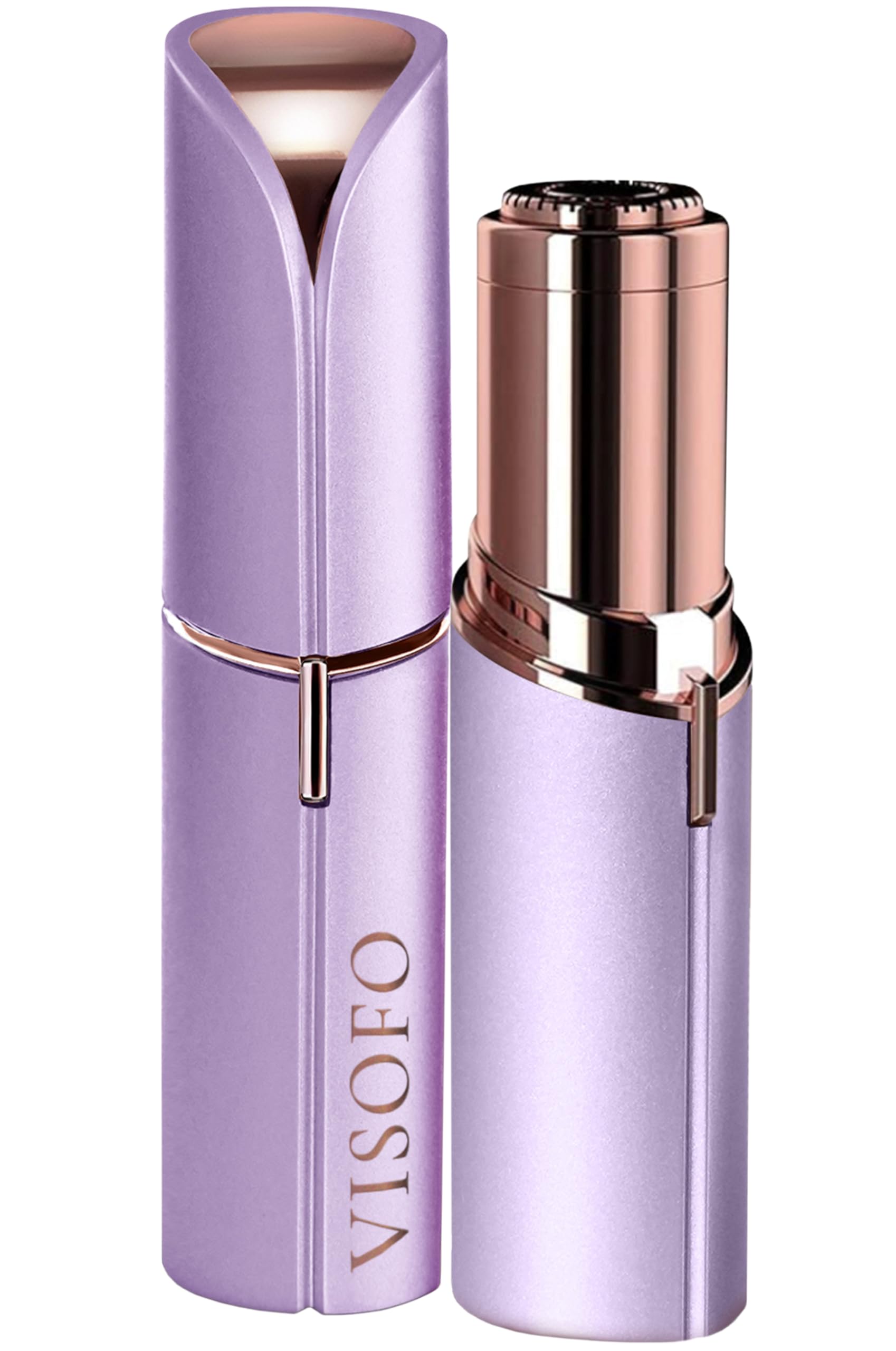 Flawless Facial Hair Removal for Women - Electric Razor Device, Small Dermaplaning Remover Tools Finishing Epilator Trimmer Face Dermaplane Shavers Beauty Gadgets Accessories by VISOFO (Amethyst)