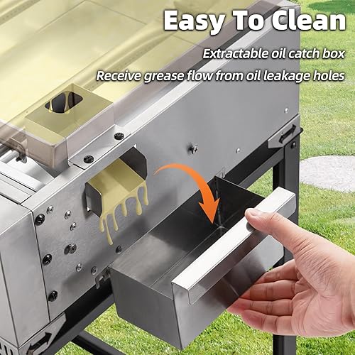 Miniatura 7 de MELLCOM Plancha de gas para exteriores de 3 quemadores de 30000 BTU con tapa (estante lateral), plancha portátil de superficie plana de 28 pulgadas