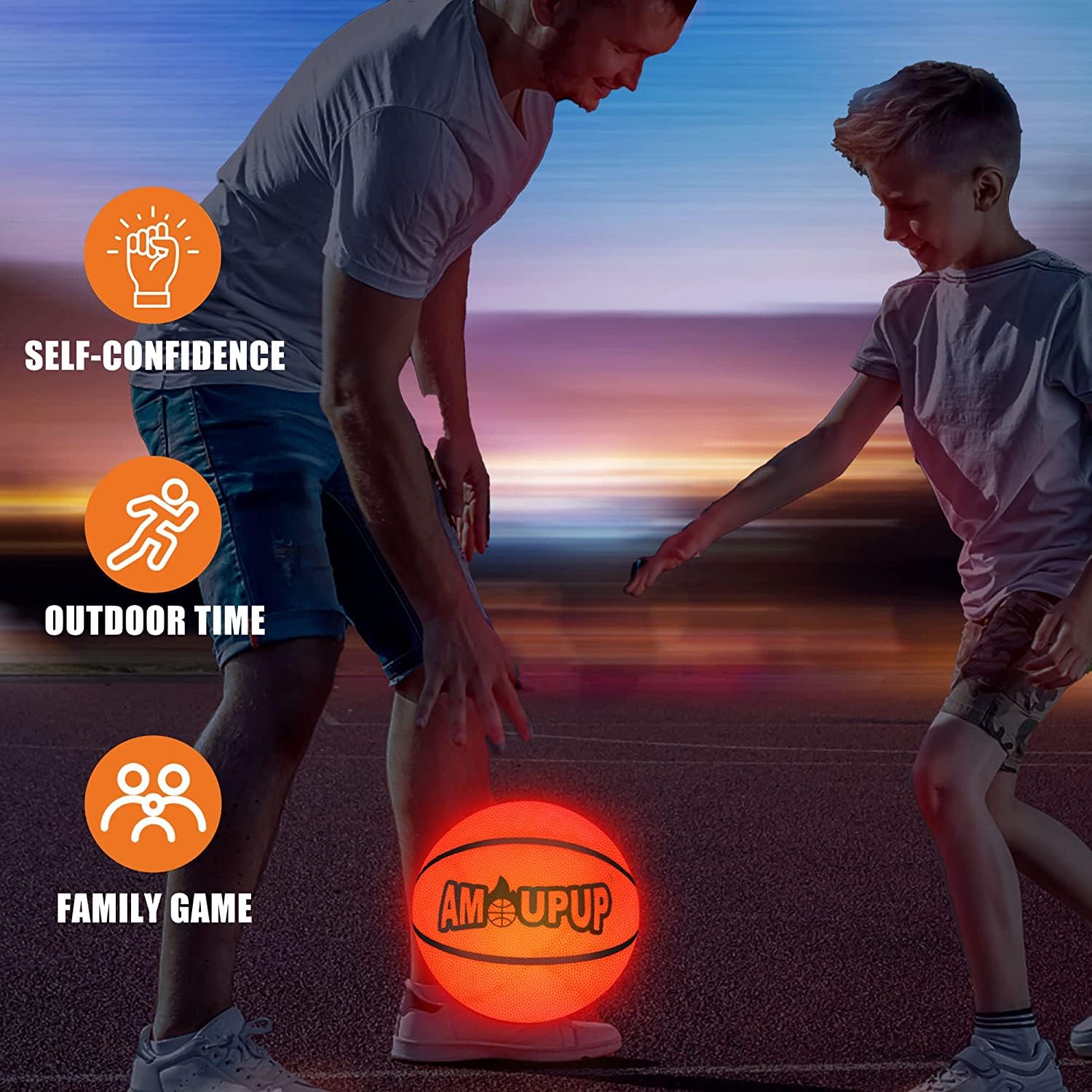 LedsMove LED Basketball Größe 7 - Leuchtender Ball Für Day & Night