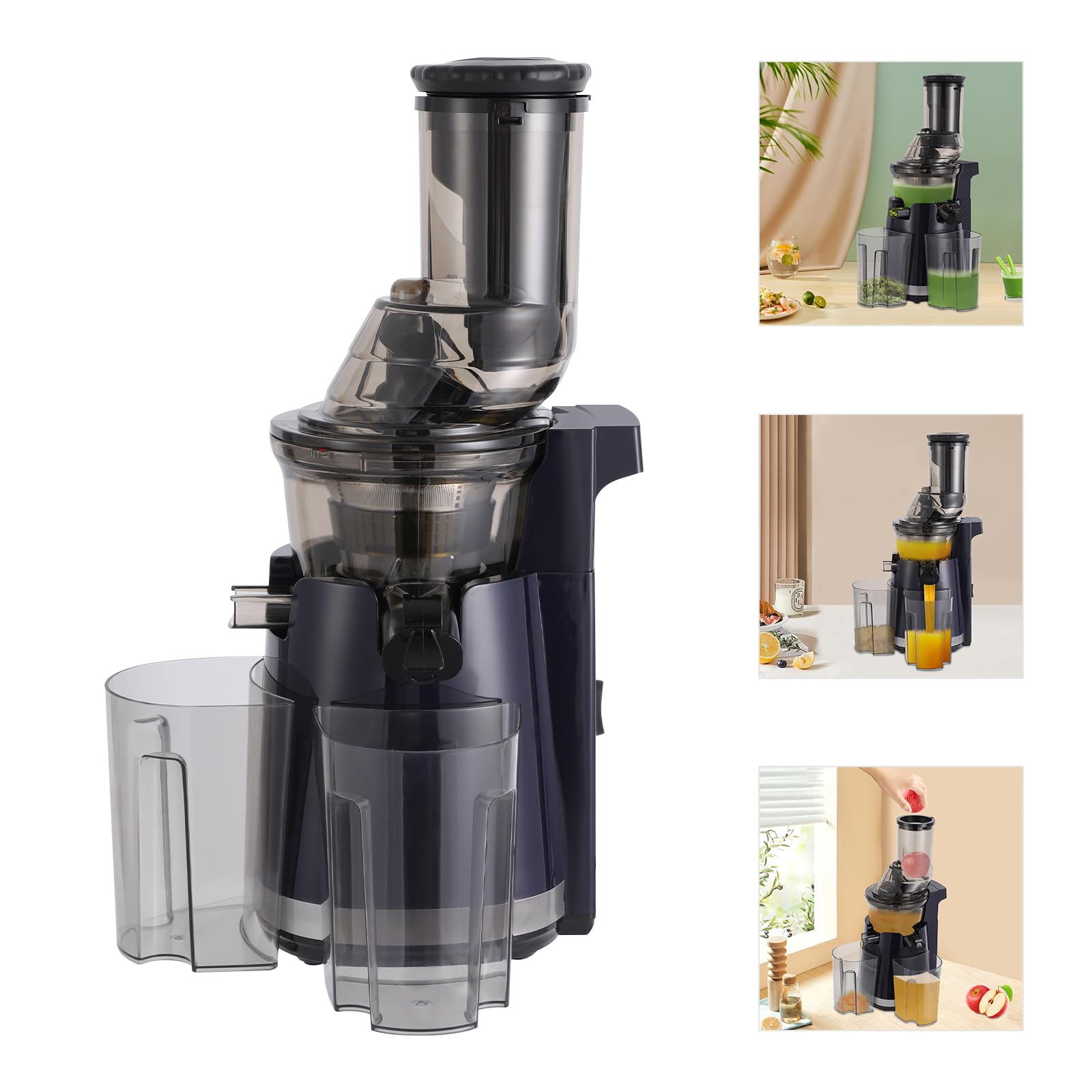 POAdwhmnr Cold Press Juicer,Slow Juicer Machines Fit Whole Vegetables and Fruits with High Juice Yield, Easy to Clean