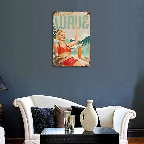 Miniatura 4 de Póster vintage de surf All It Took Was A Wave, impresión artística retro de oleoducto hawaiano, póster retro de surf de California, póster de surf