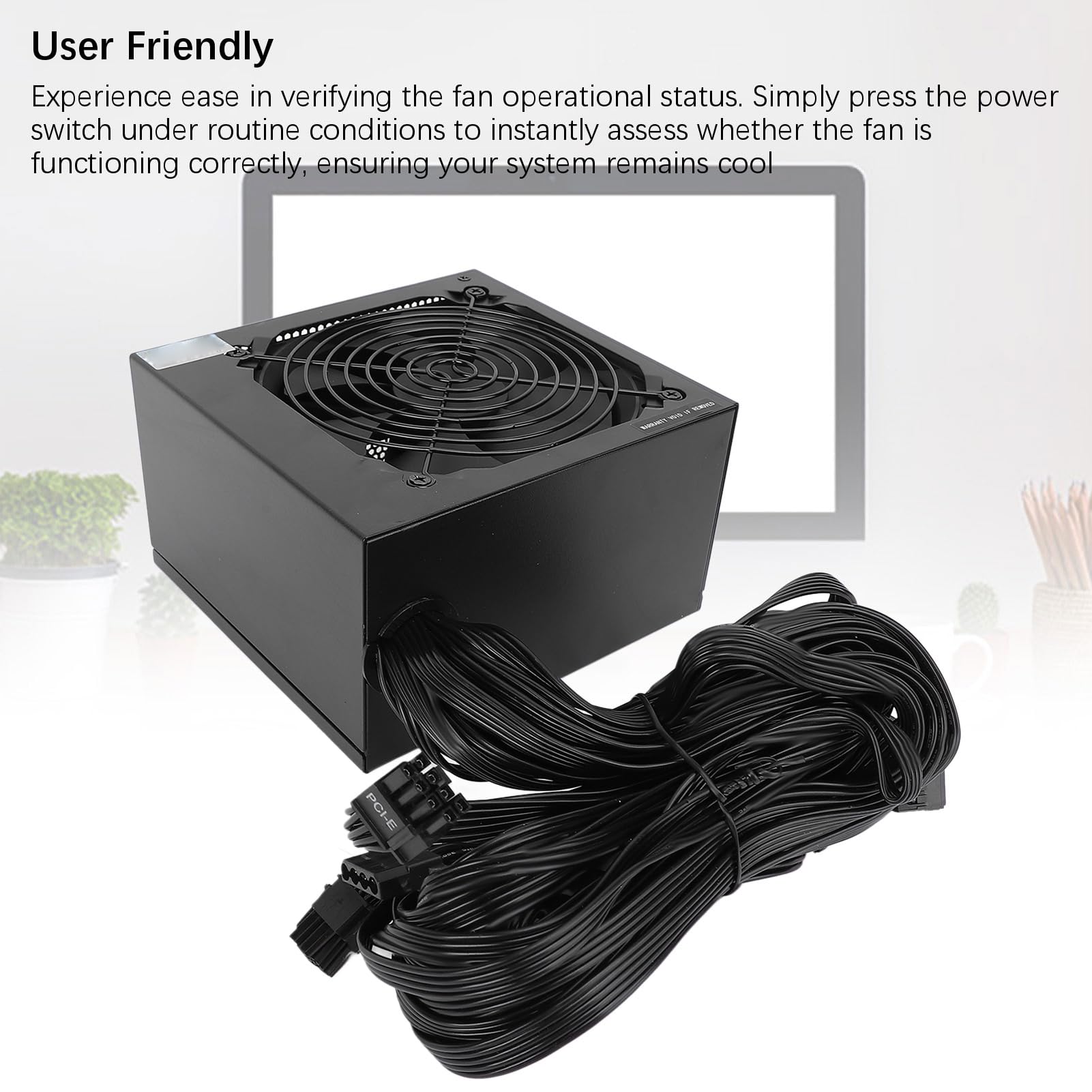 Generic Alimentatore ATX da 700 W Ad Alta Efficienza Energetica con Controllo Intelligente della Temperatura per Piattaforme Double Core Alimentatore con Case da Tavolo in Lega di Alluminio Adatto per