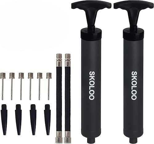 Miniatura 14 de SKOLOO Kit de inflador de bomba de aire portátil de 10 pulgadas con aguja, boquilla, manguera de extensión para fútbol, baloncesto, fútbol