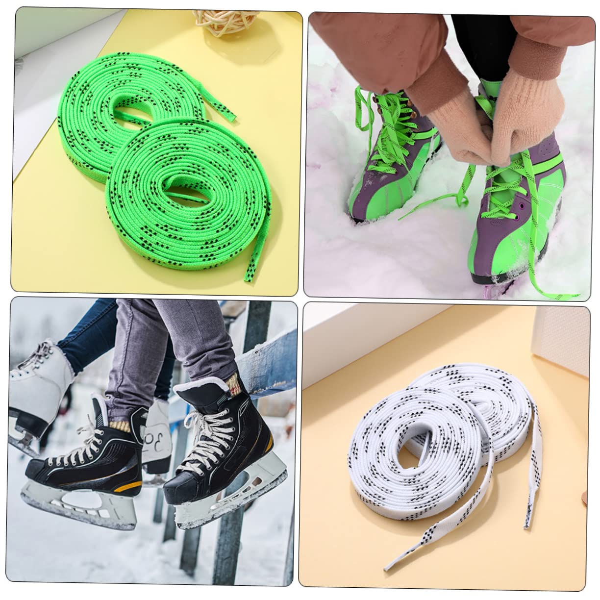 Didiseaon 6pares Cordones Para Patines De Hielo De Cordones Resistentes Fácil Instalación Mantienen Atados Para Deportes Sobre Hielo