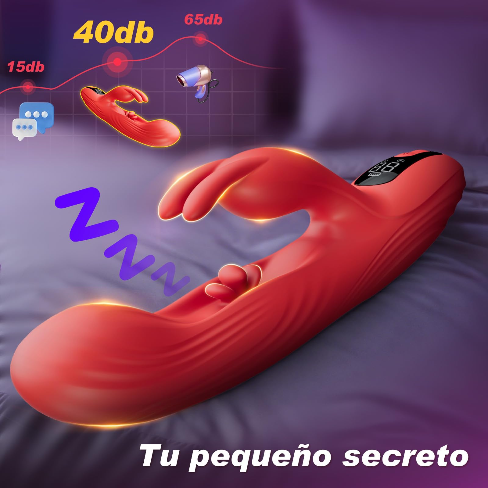 Vibrador: cuenta con 9 modos de vibración y función de vibración pulsante; consolador