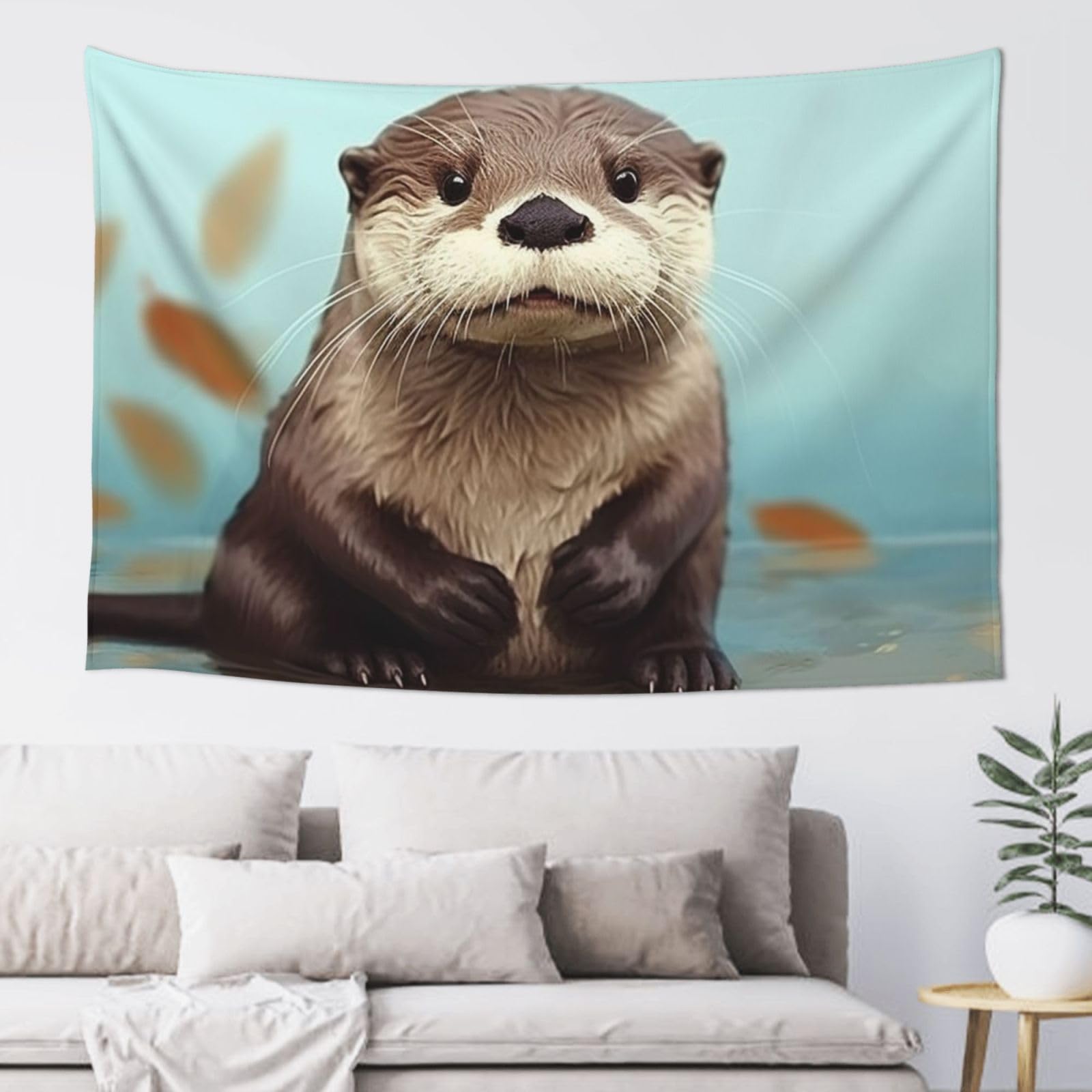FodPand Cute otter Tapestry for Bedroom Aesthetic, Wall Hanging Tapestries Art Decor Backdrop Wall Tapestry for Dorm Living Room Funny Poster Party Banner Background 40" X 60"