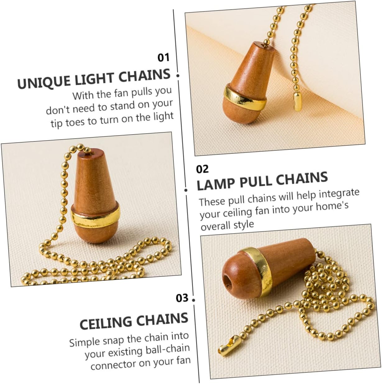 DOITOOL 6pcs Ceiling Lamp Chains Stylish Decorative Pulls for Ceiling Fans Versatile and Easy to Install Deep Color Random Chain Colors Safe and Recyclable Material